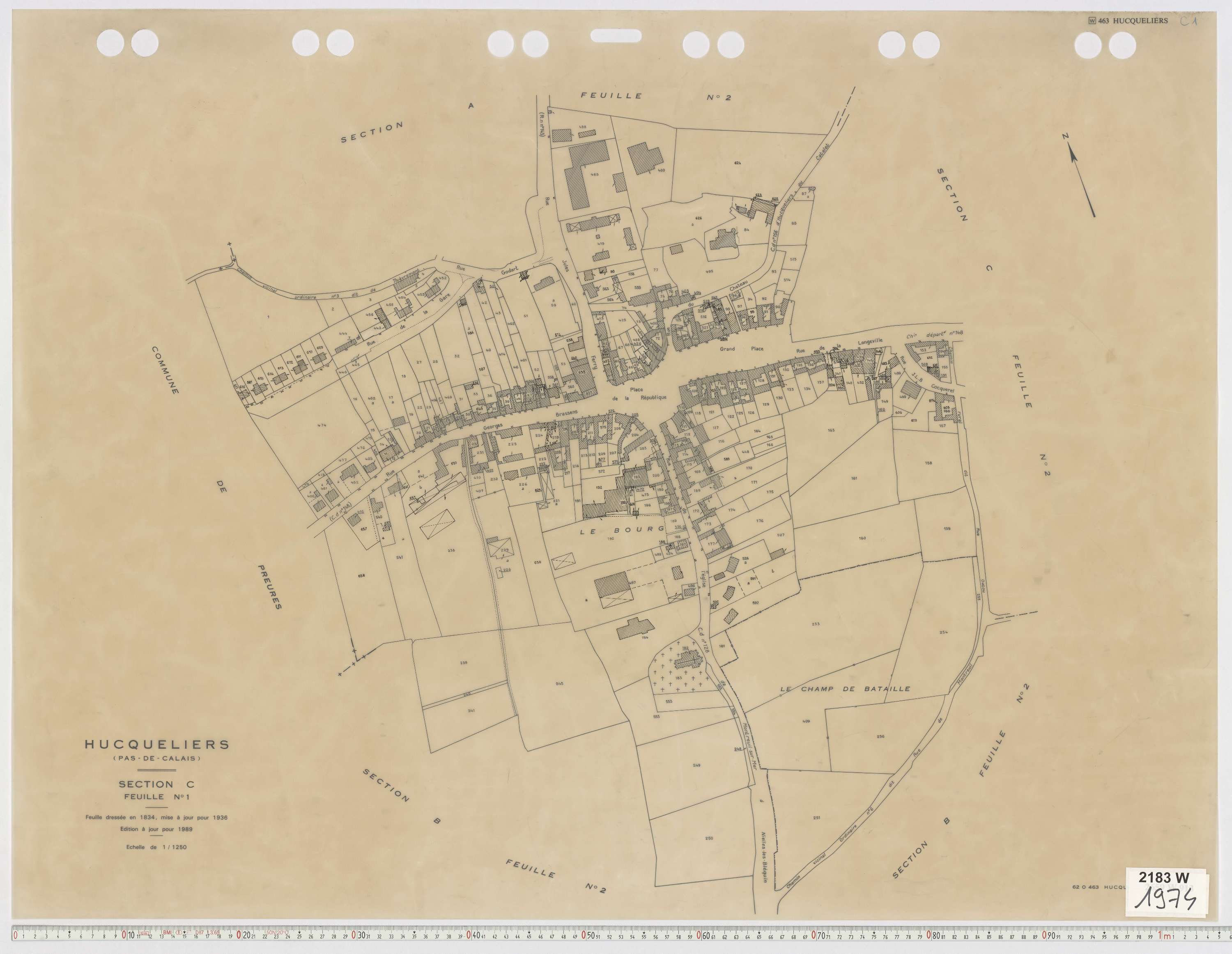 Hucqueliers - Section C, feuille 1.