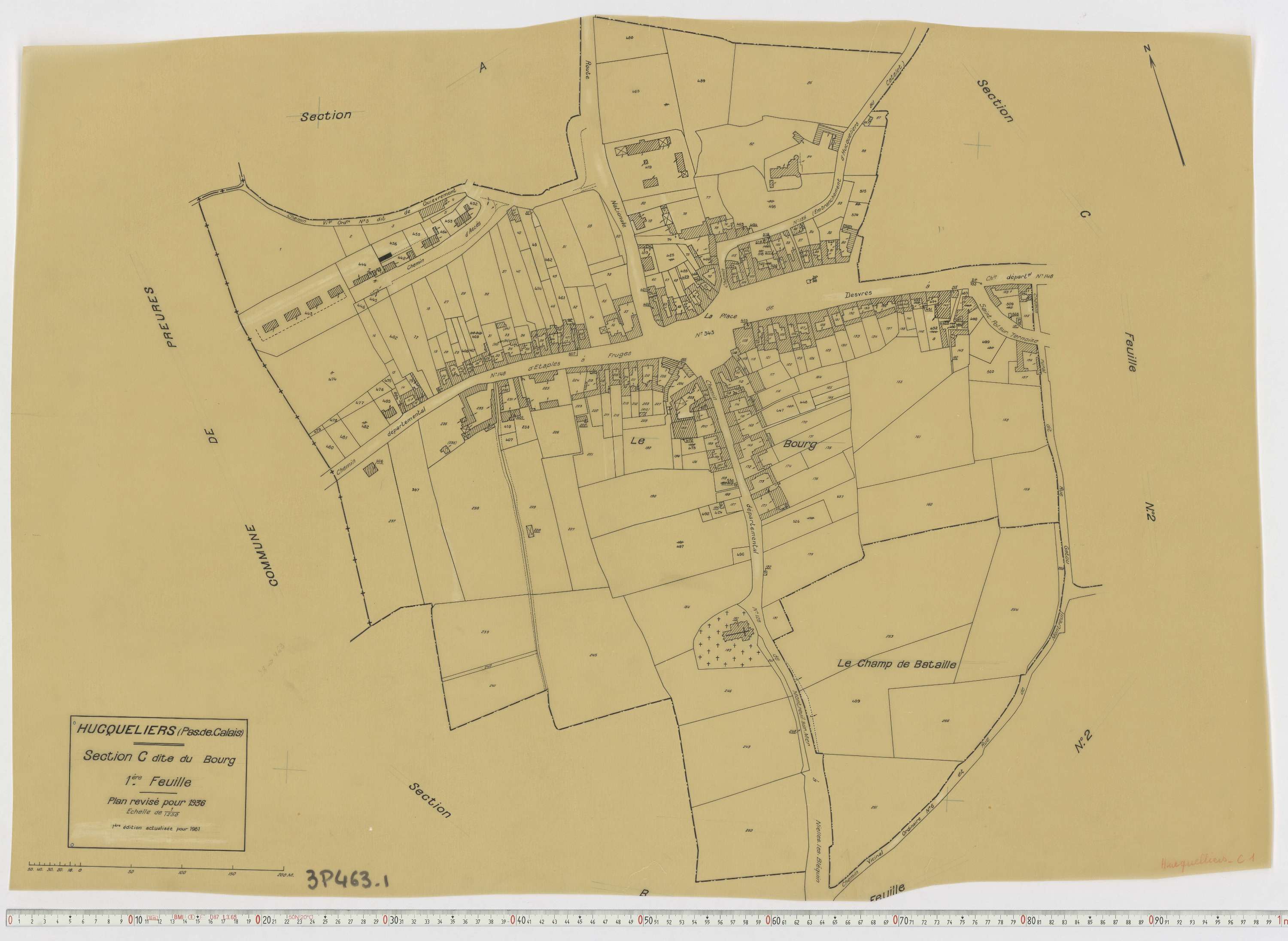 Hucqueliers - Section C, feuille 1.