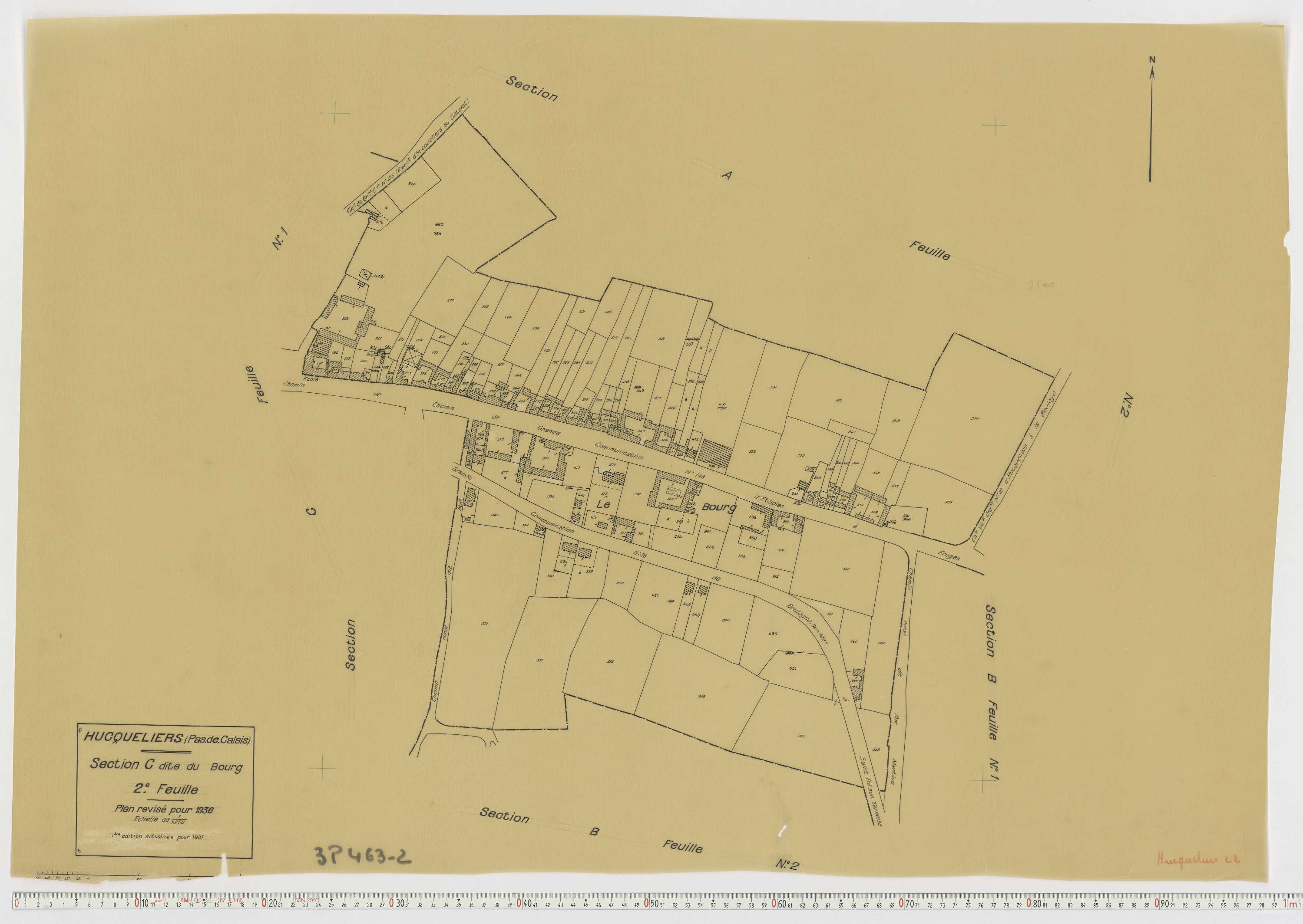 Hucqueliers - Section C, feuille 2.