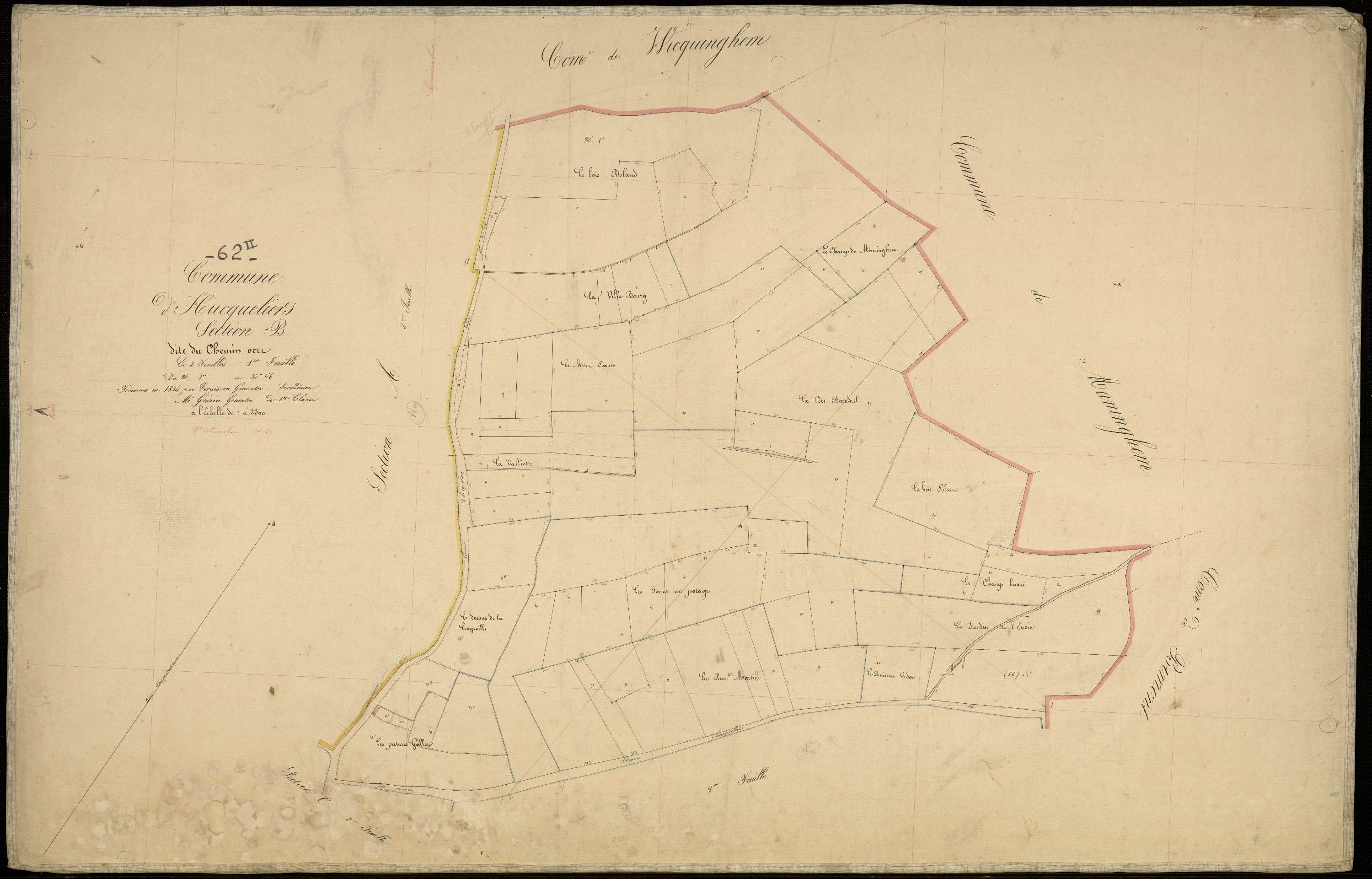 Hucqueliers - Section B, 1re feuille