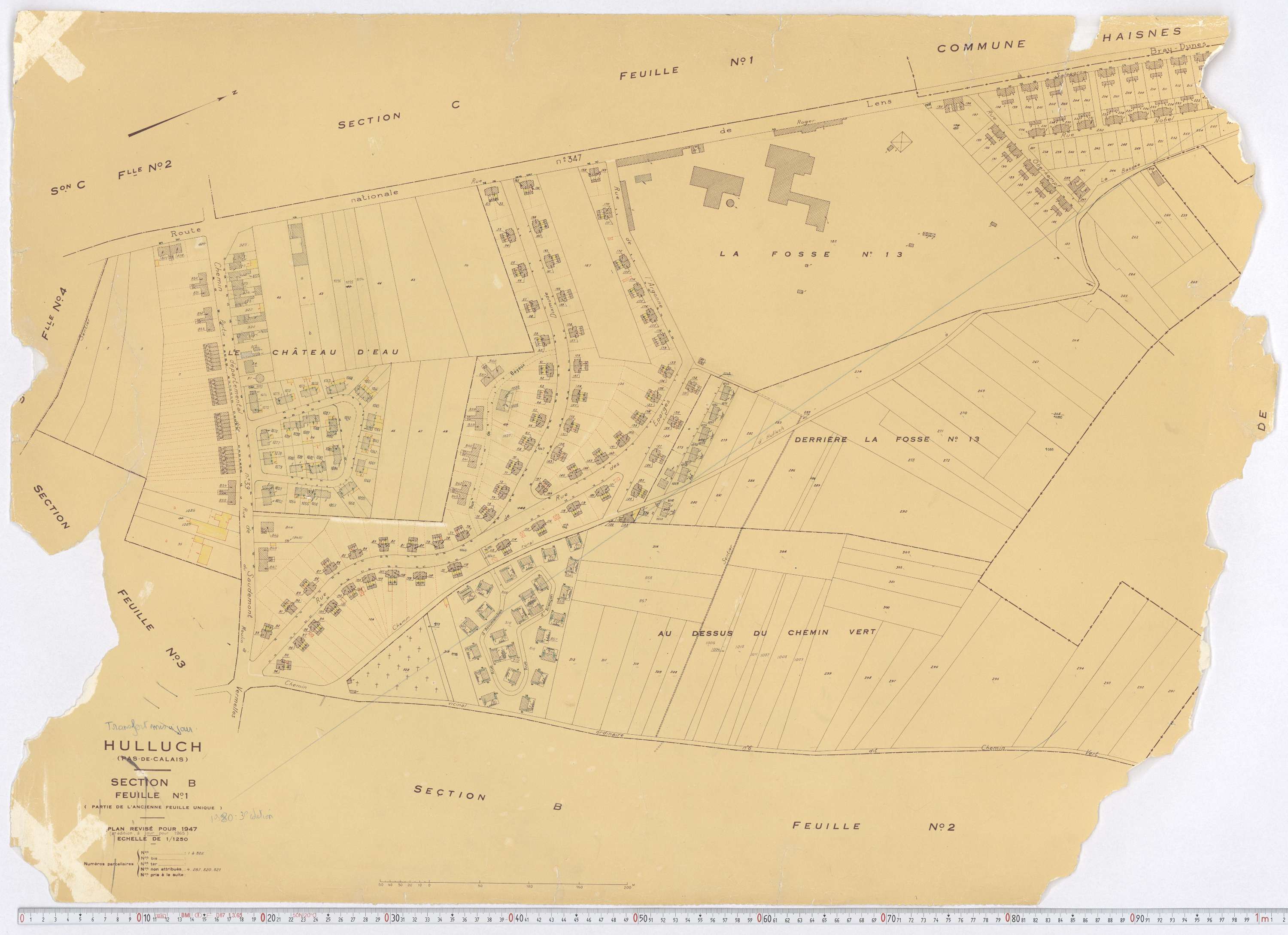 Hulluch - Section B, feuille 1.