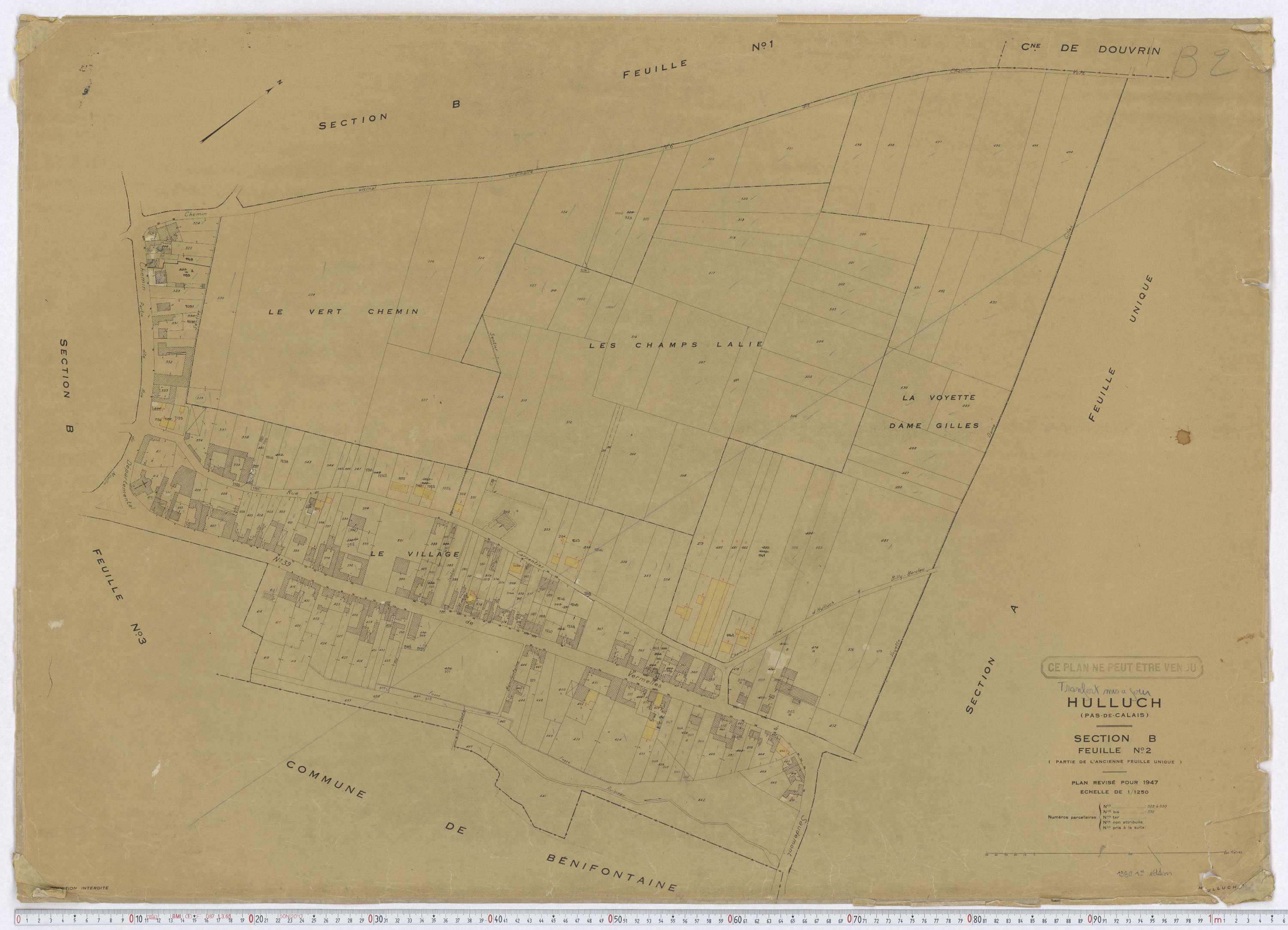 Hulluch - Section B, feuille 2.