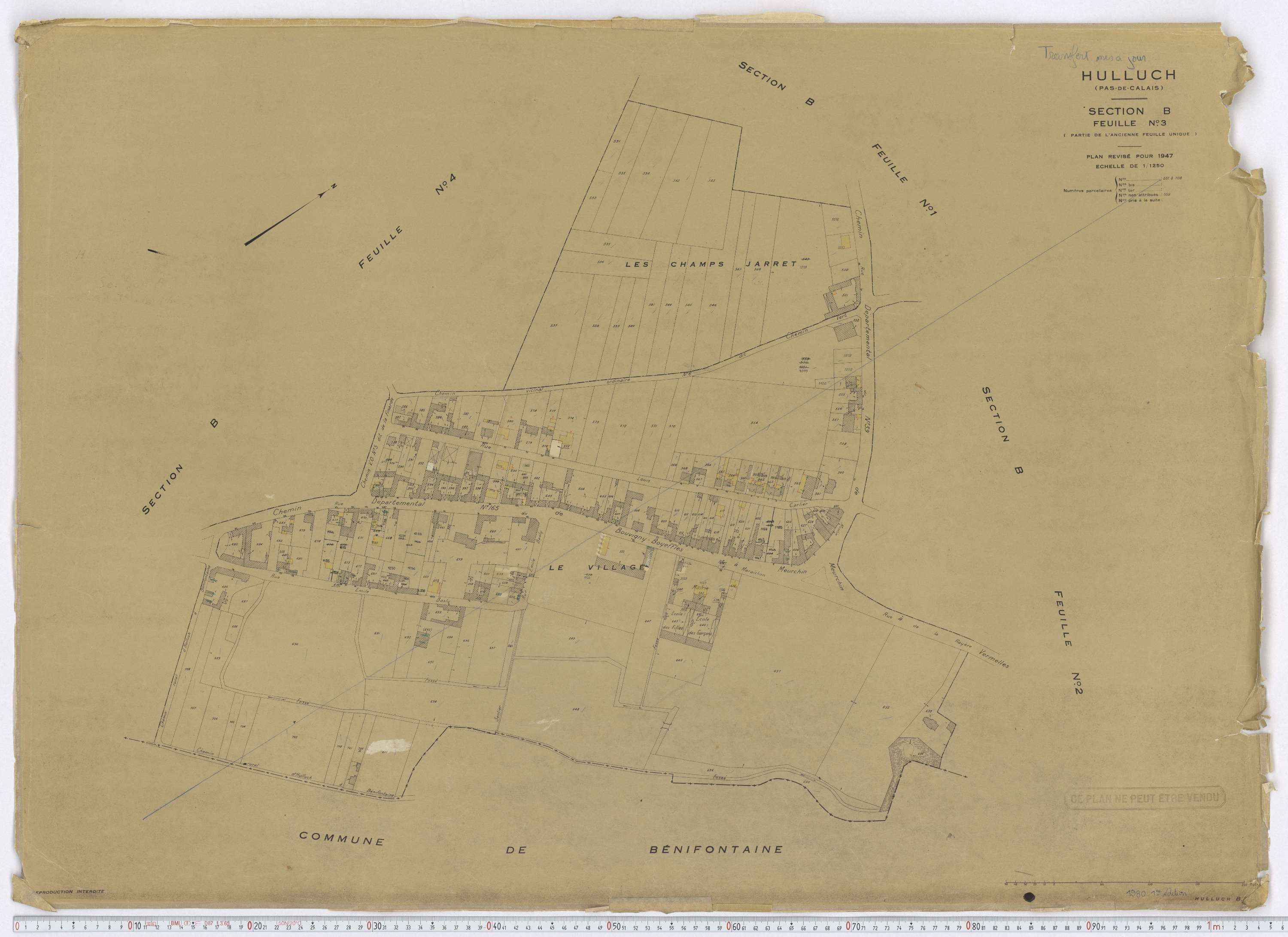 Hulluch - Section B, feuille 3.