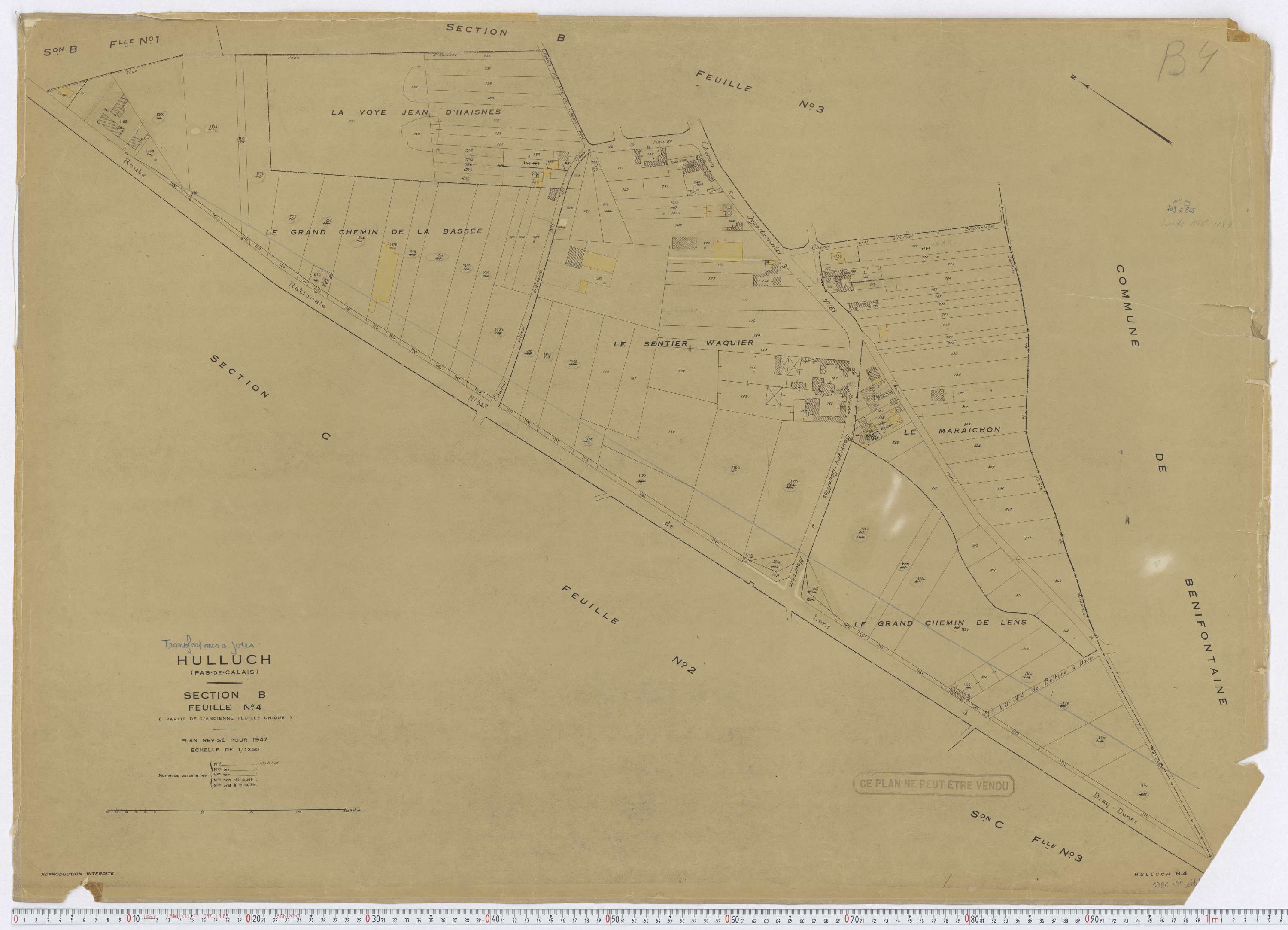 Hulluch - Section B, feuille 4.
