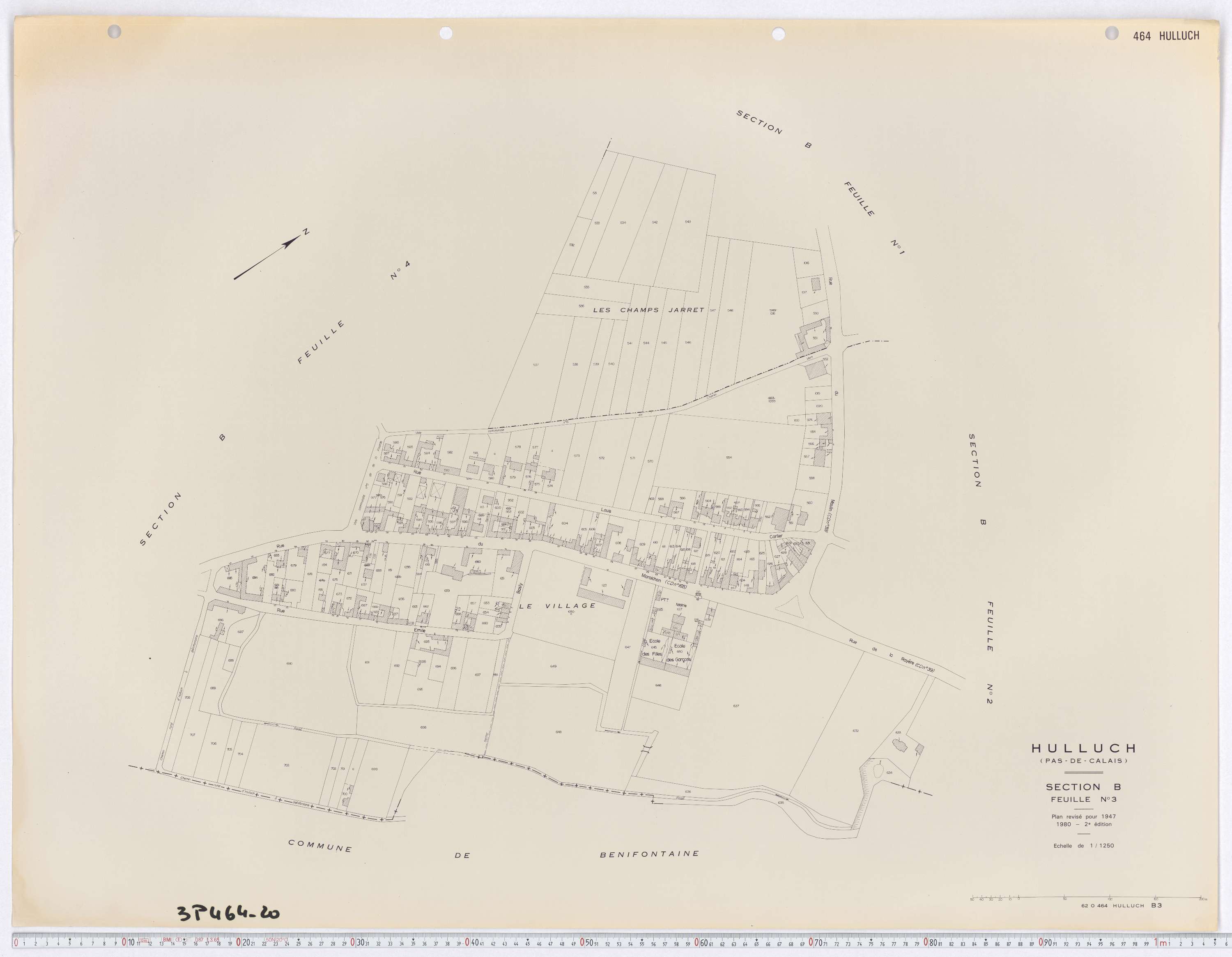 Hulluch - Section B, feuille 3.