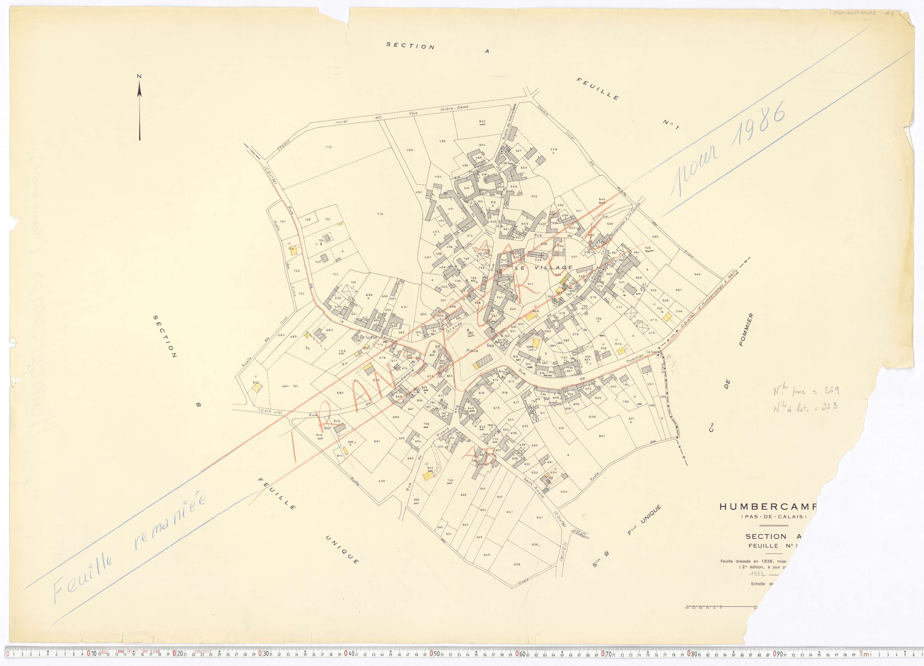 Humbercamps - Section A, feuille 2.
