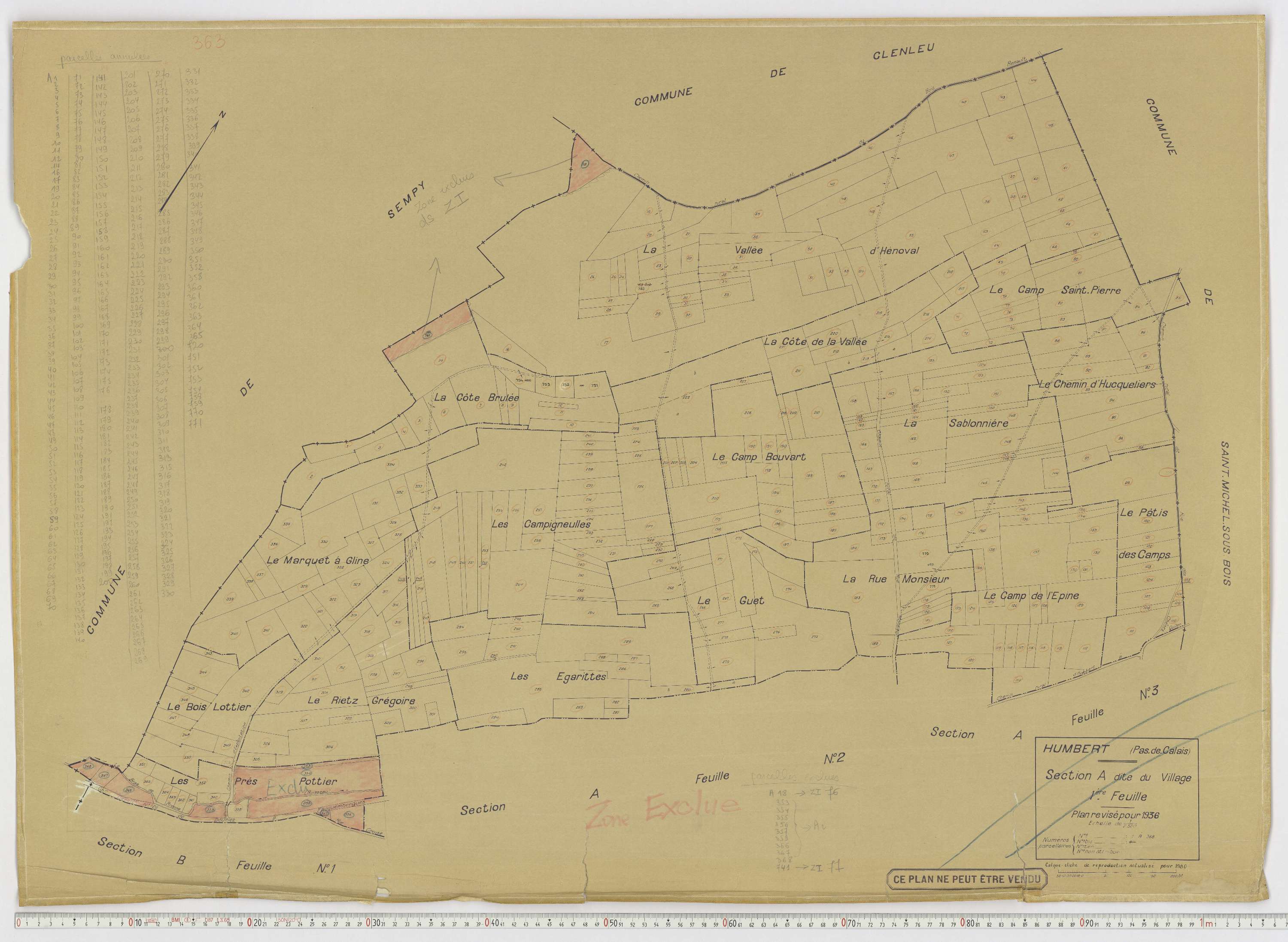Humbert - Section A, feuille 1.