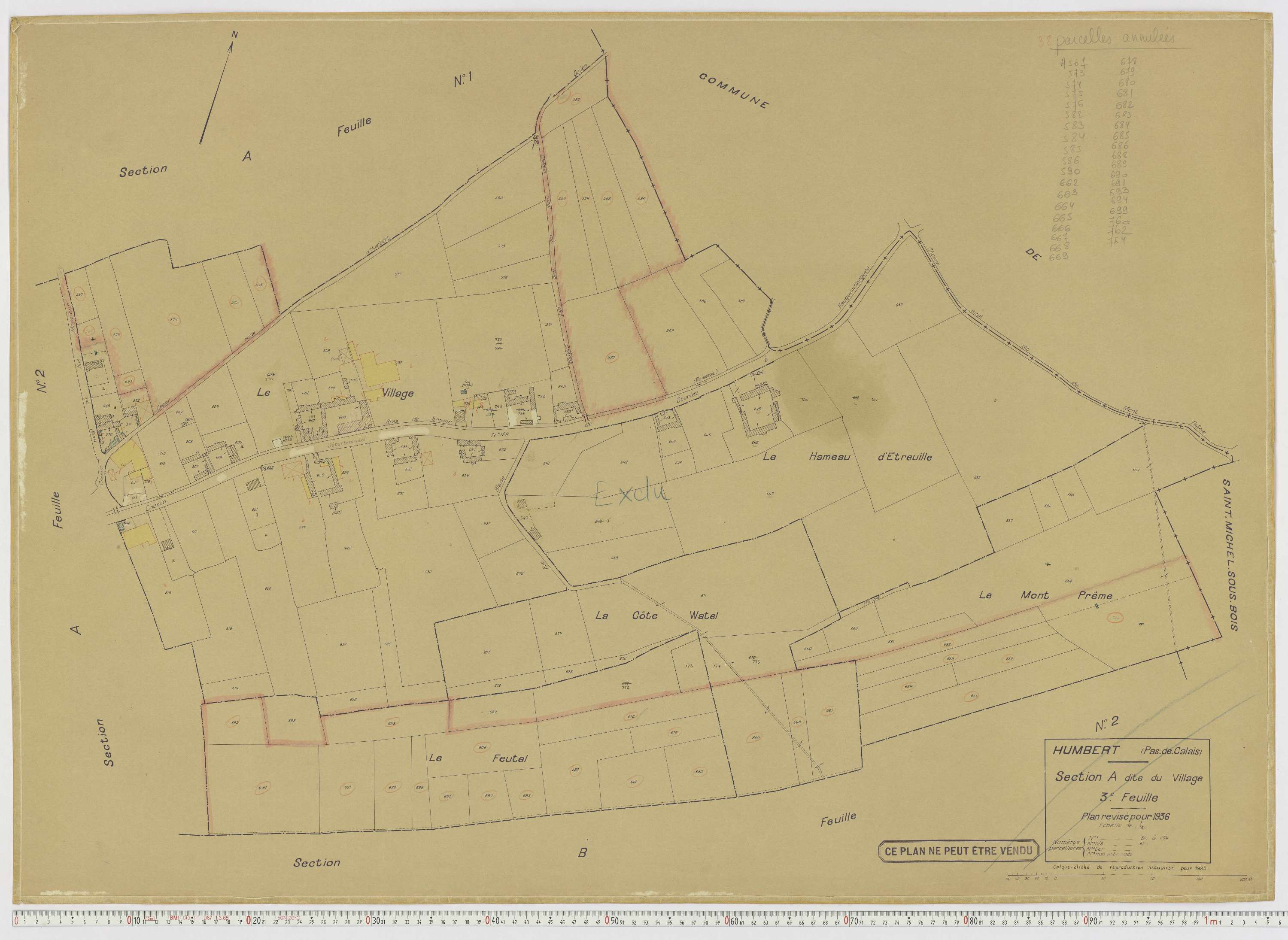 Humbert - Section A, feuille 3.