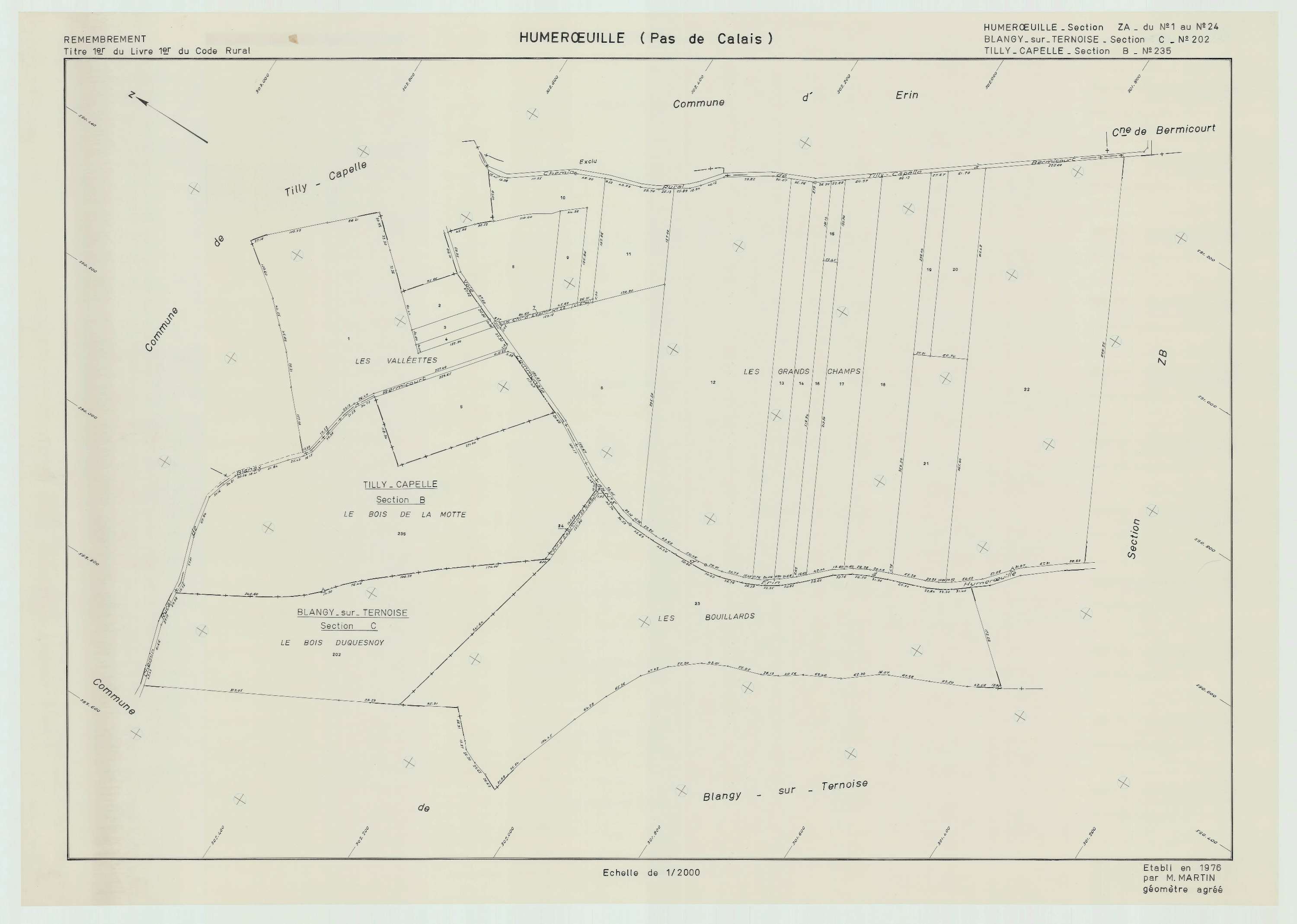 Humerœuille - Plan de remembrement : section ZA.