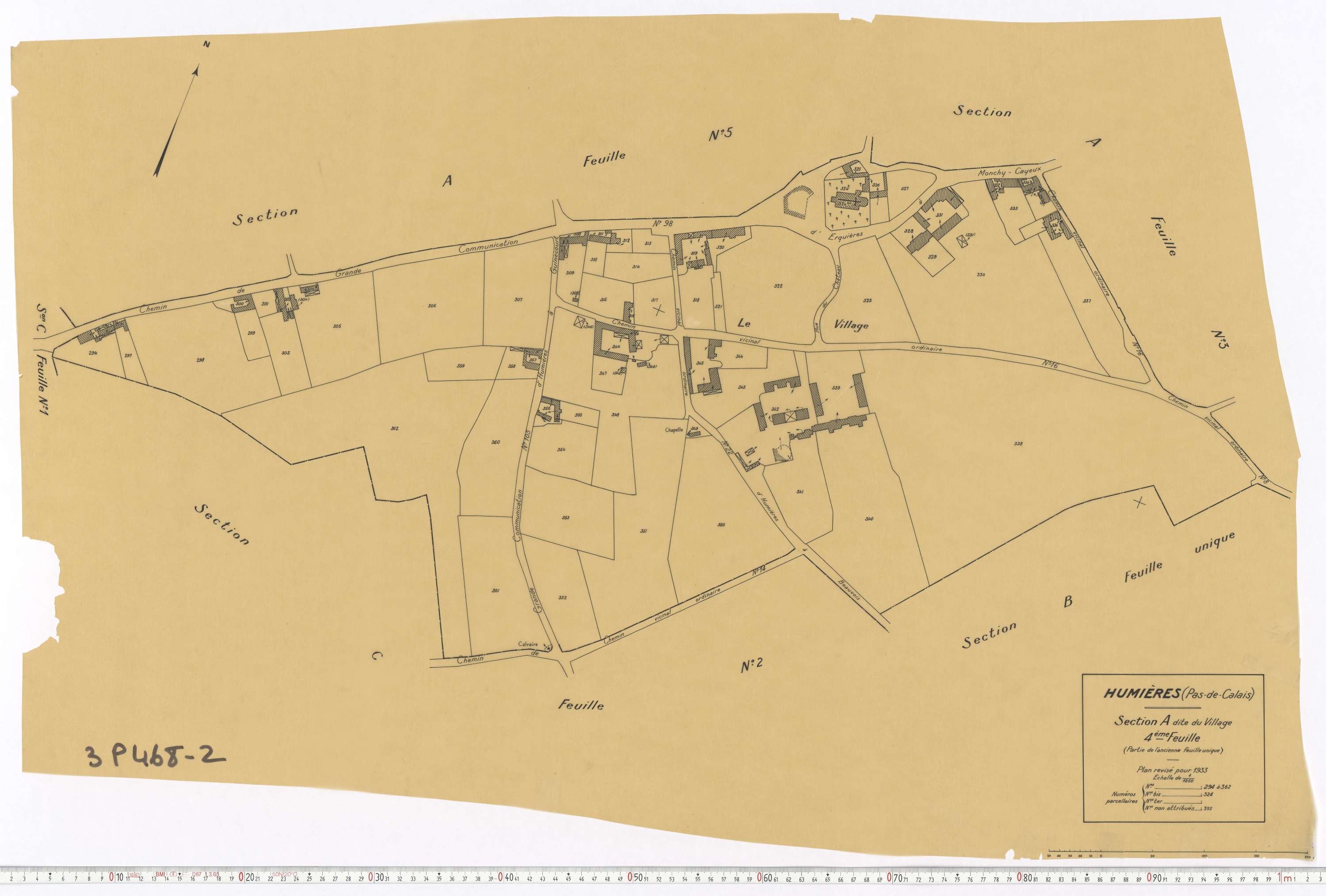 Humières - Section A, feuille 4.