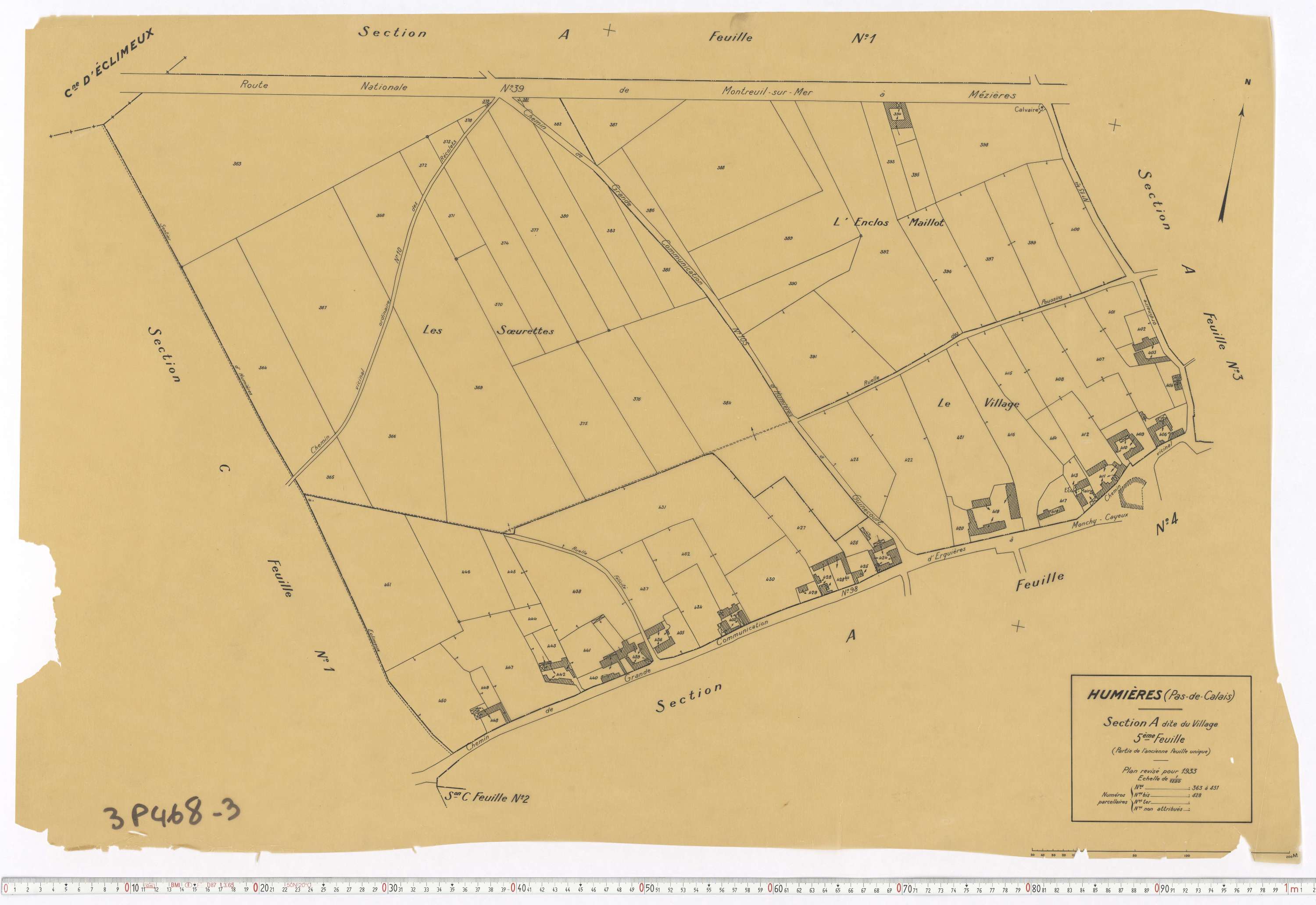 Humières - Section A, feuille 5.