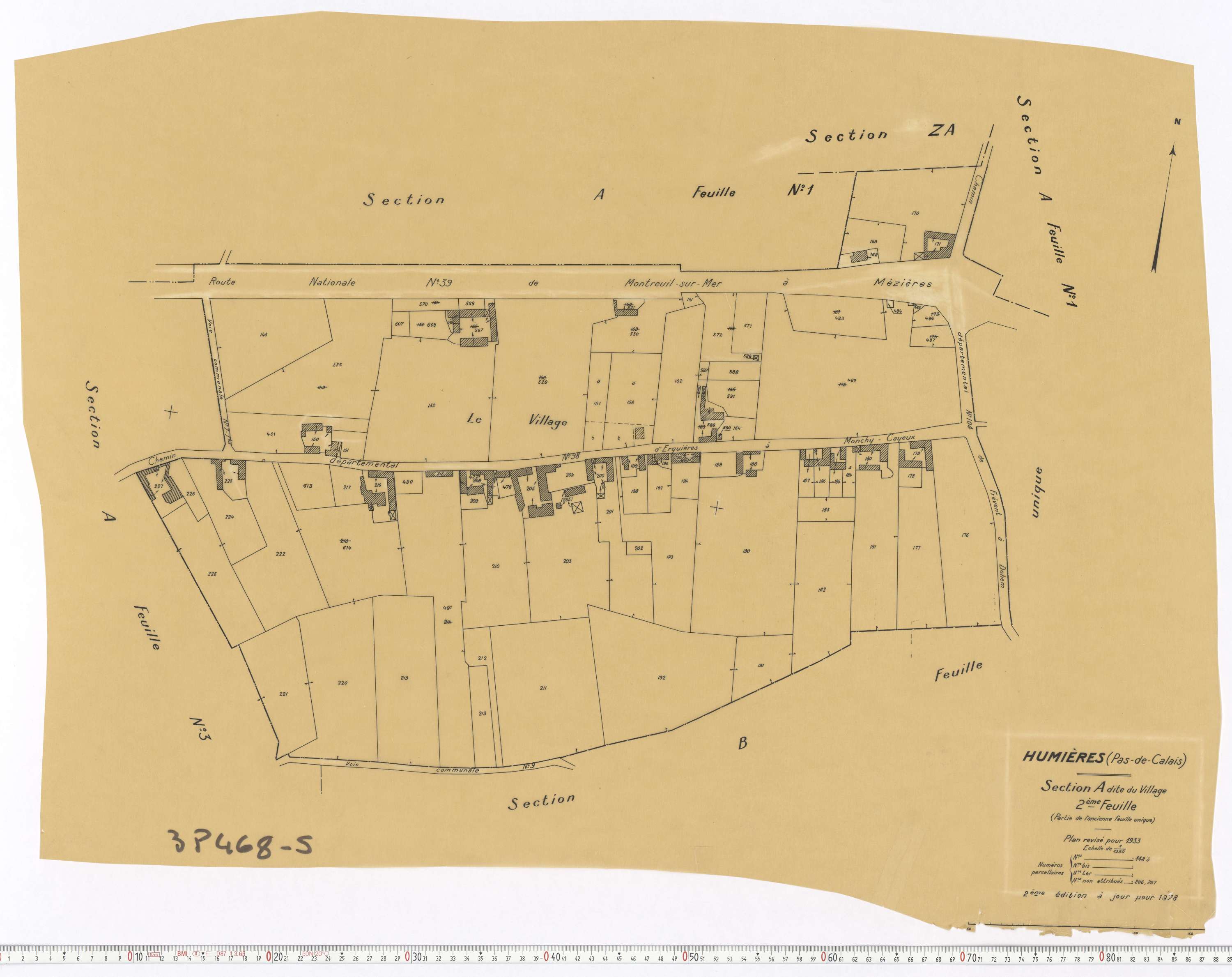 Humières - Section A, feuille 2.