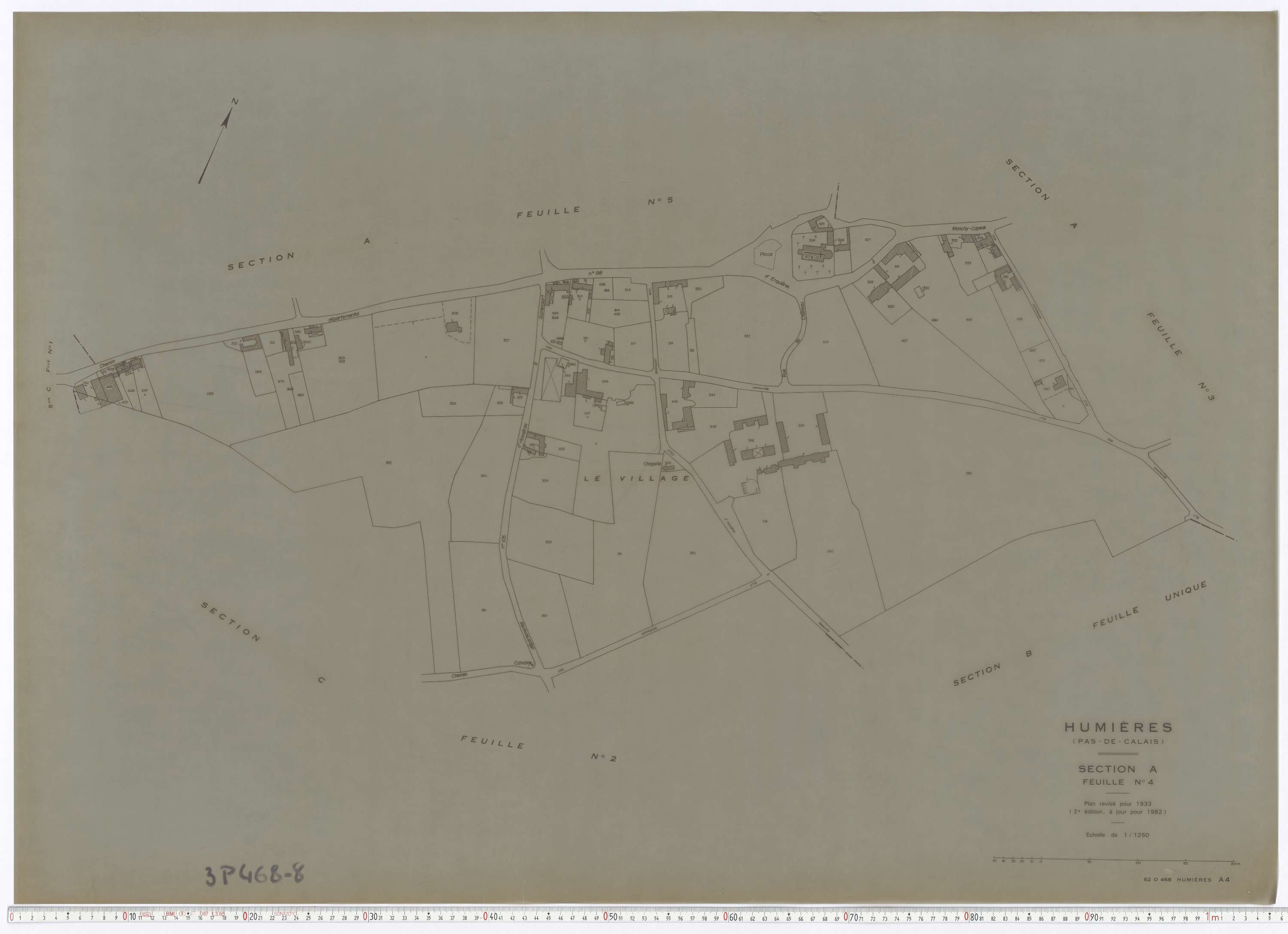 Humières - Section A, feuille 4.