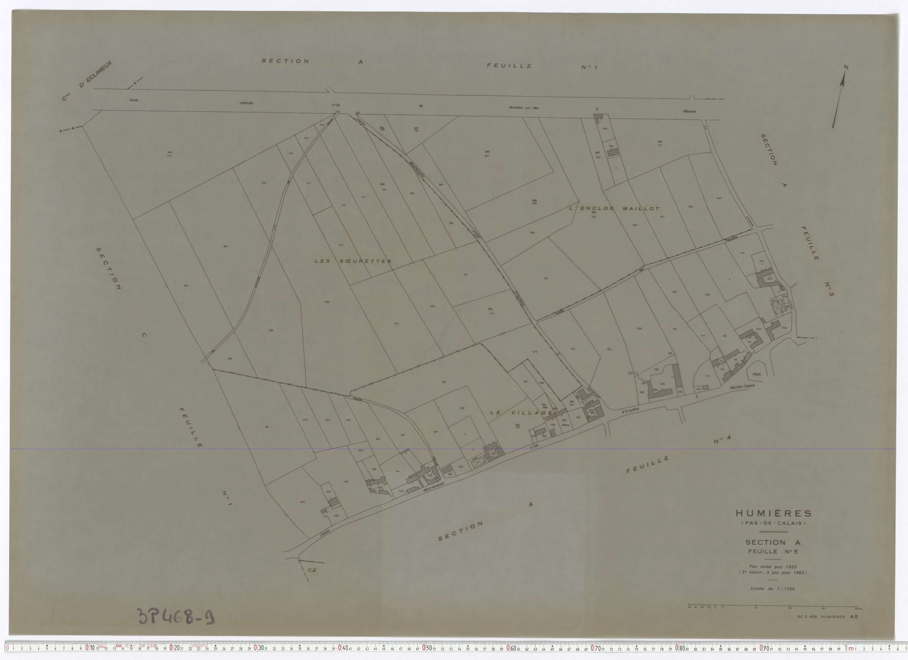 Humières - Section A, feuille 5.