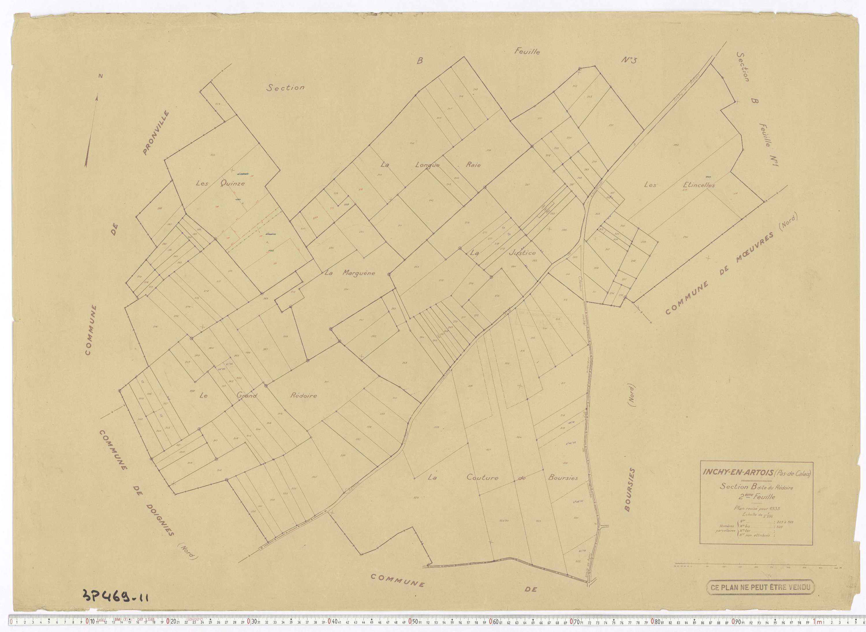 Inchy-en-Artois - Section B, feuille 2.