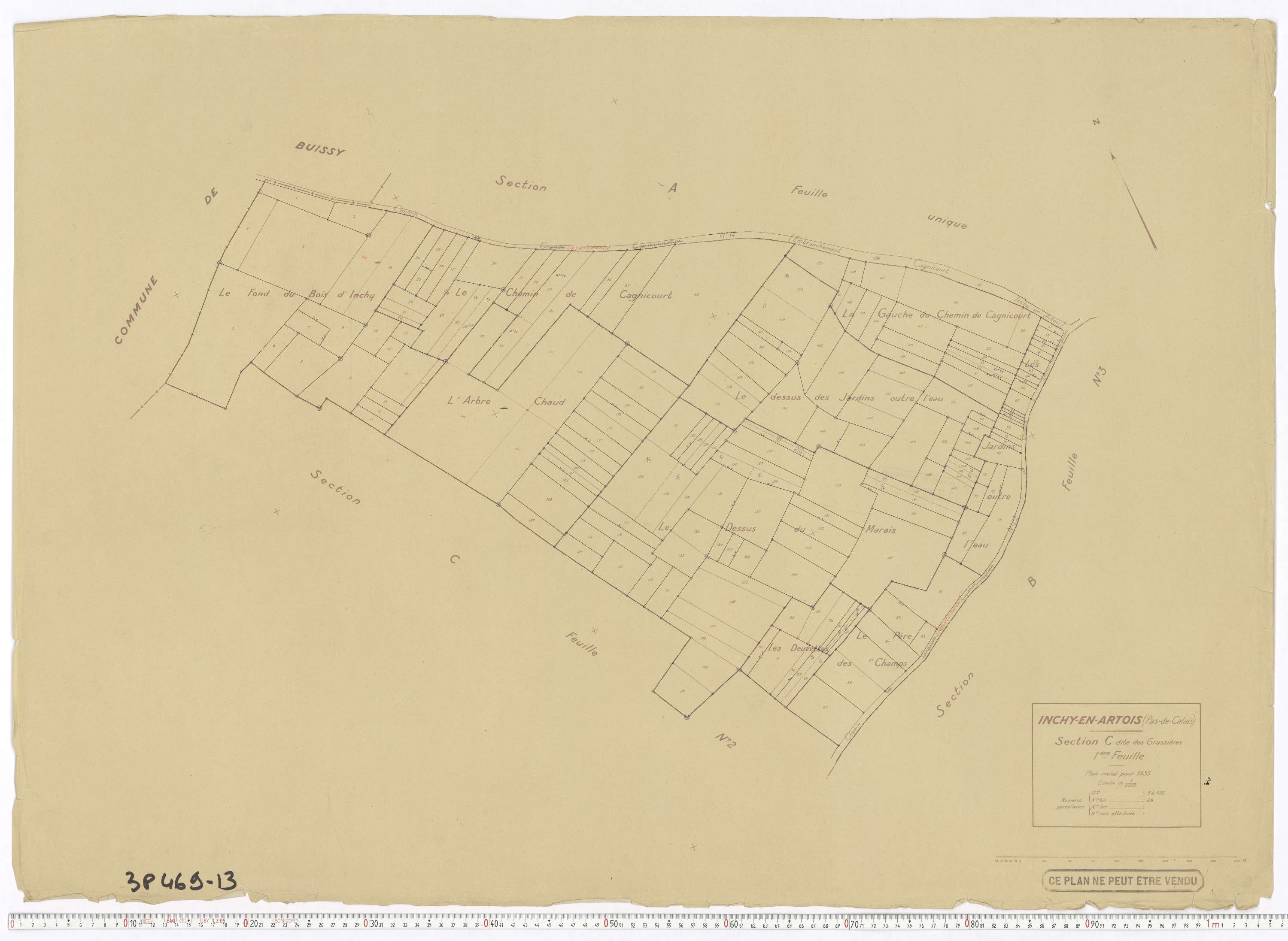 Inchy-en-Artois - Section C, feuille 1.