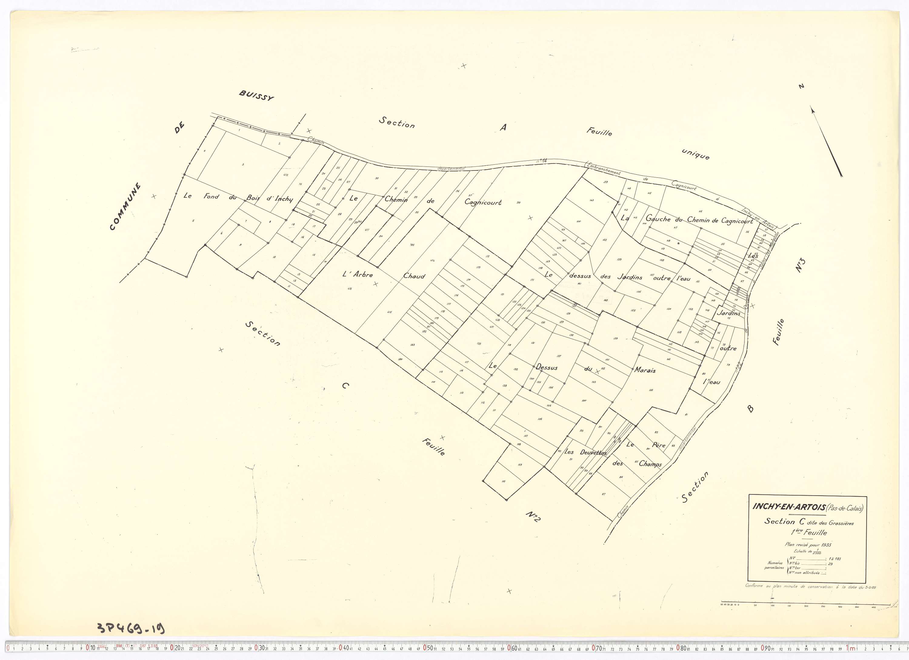 Inchy-en-Artois - Section C, feuille 1.