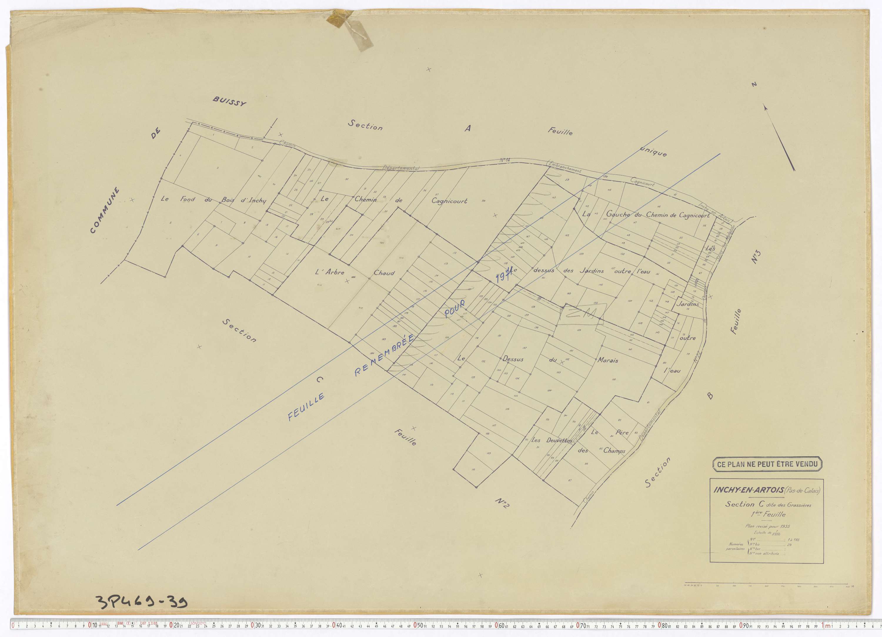 Inchy-en-Artois - Section C, feuille 1.