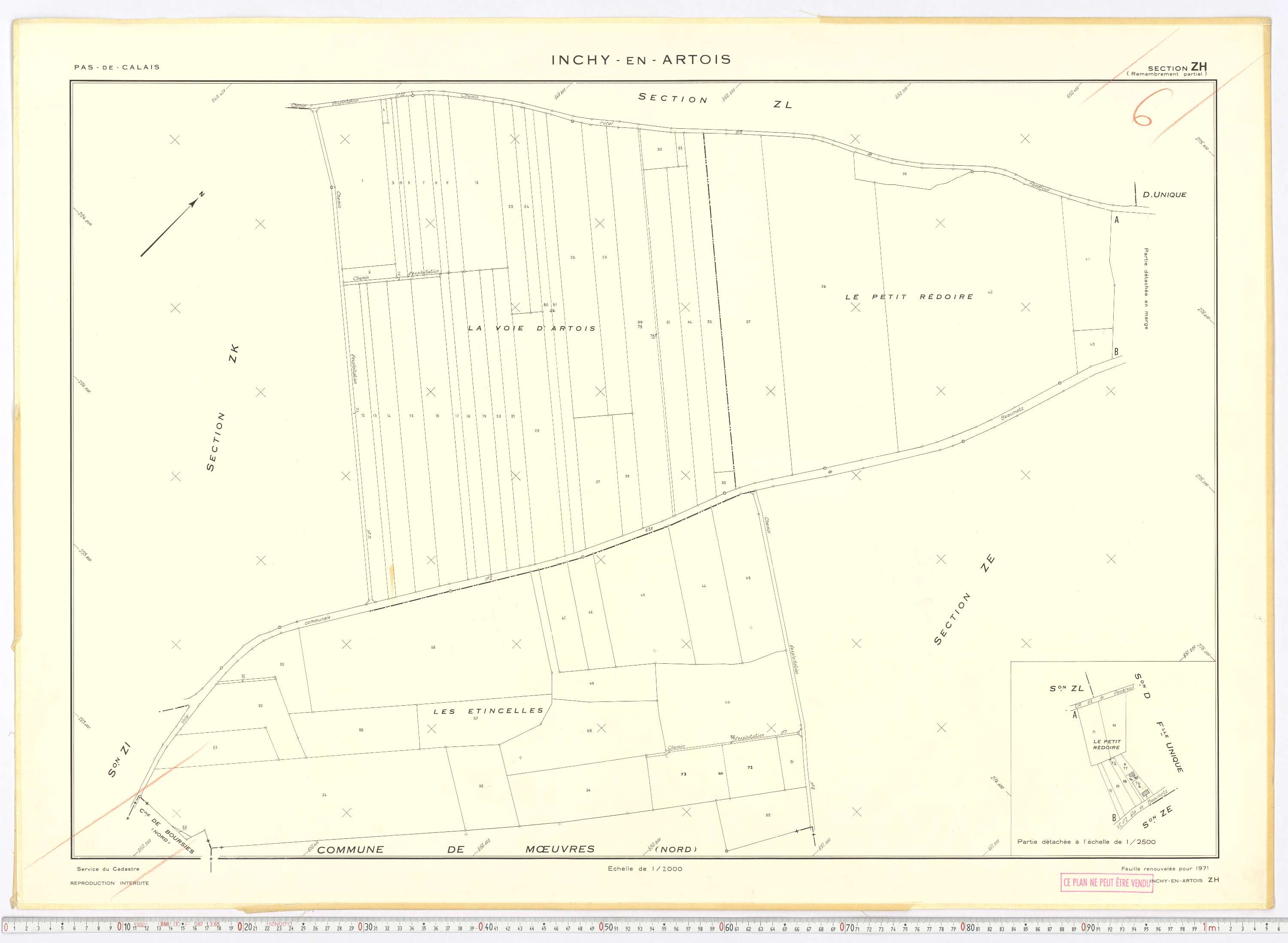 Inchy-en-Artois - Section ZH.
