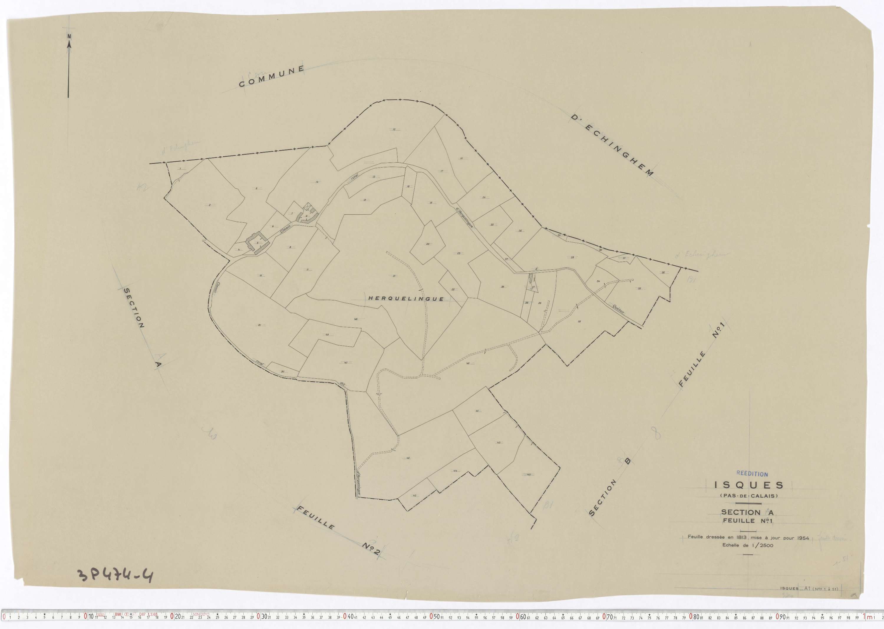Isques - Section A, feuille 1.