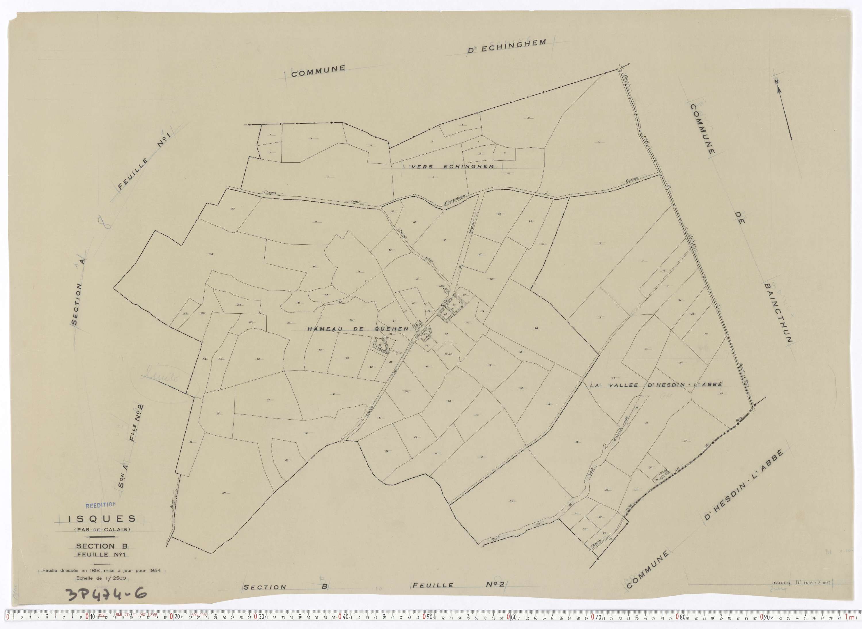 Isques - Section B, feuille 1.