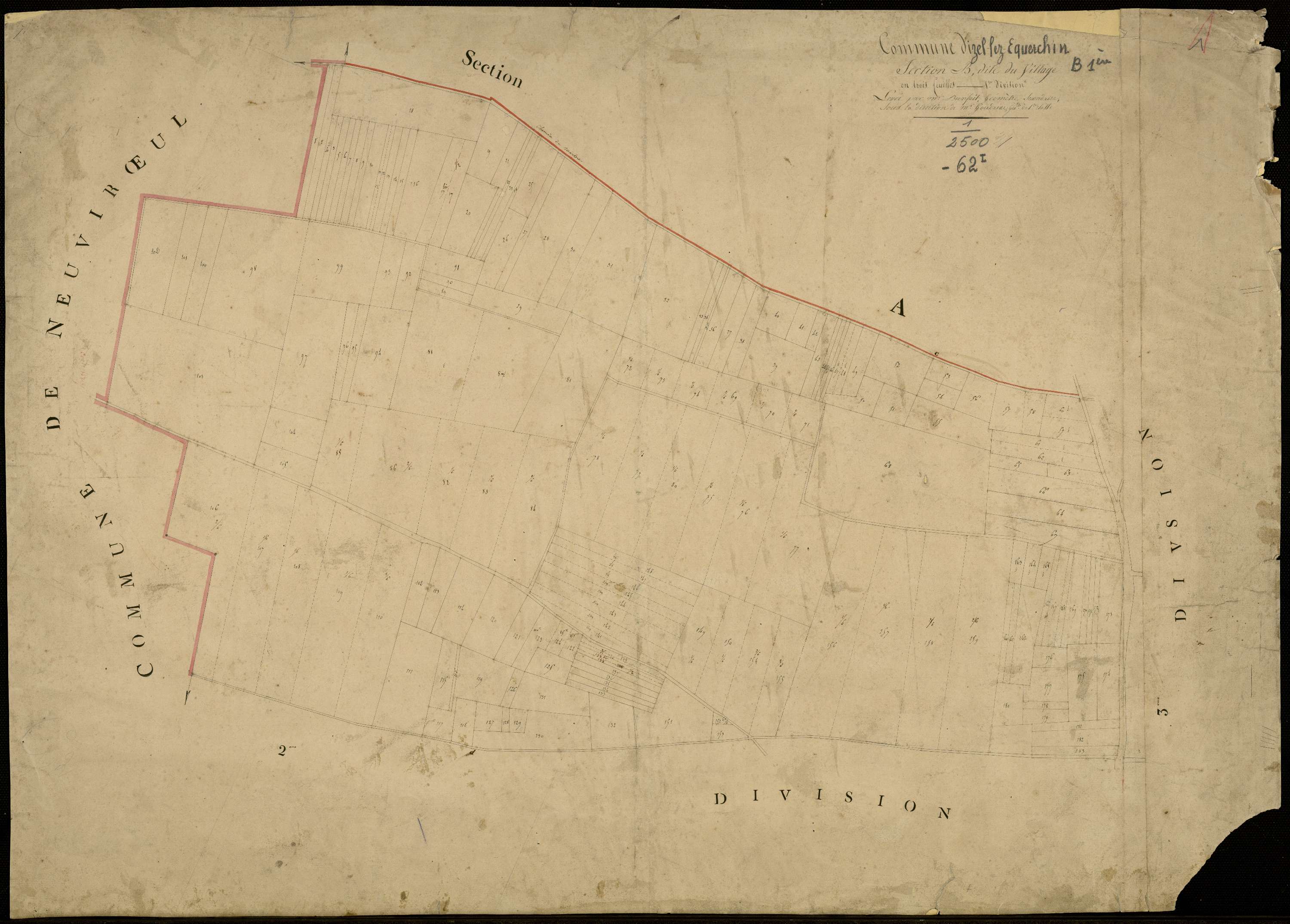 Izel-lès-Équerchin - Section B, 1re feuille