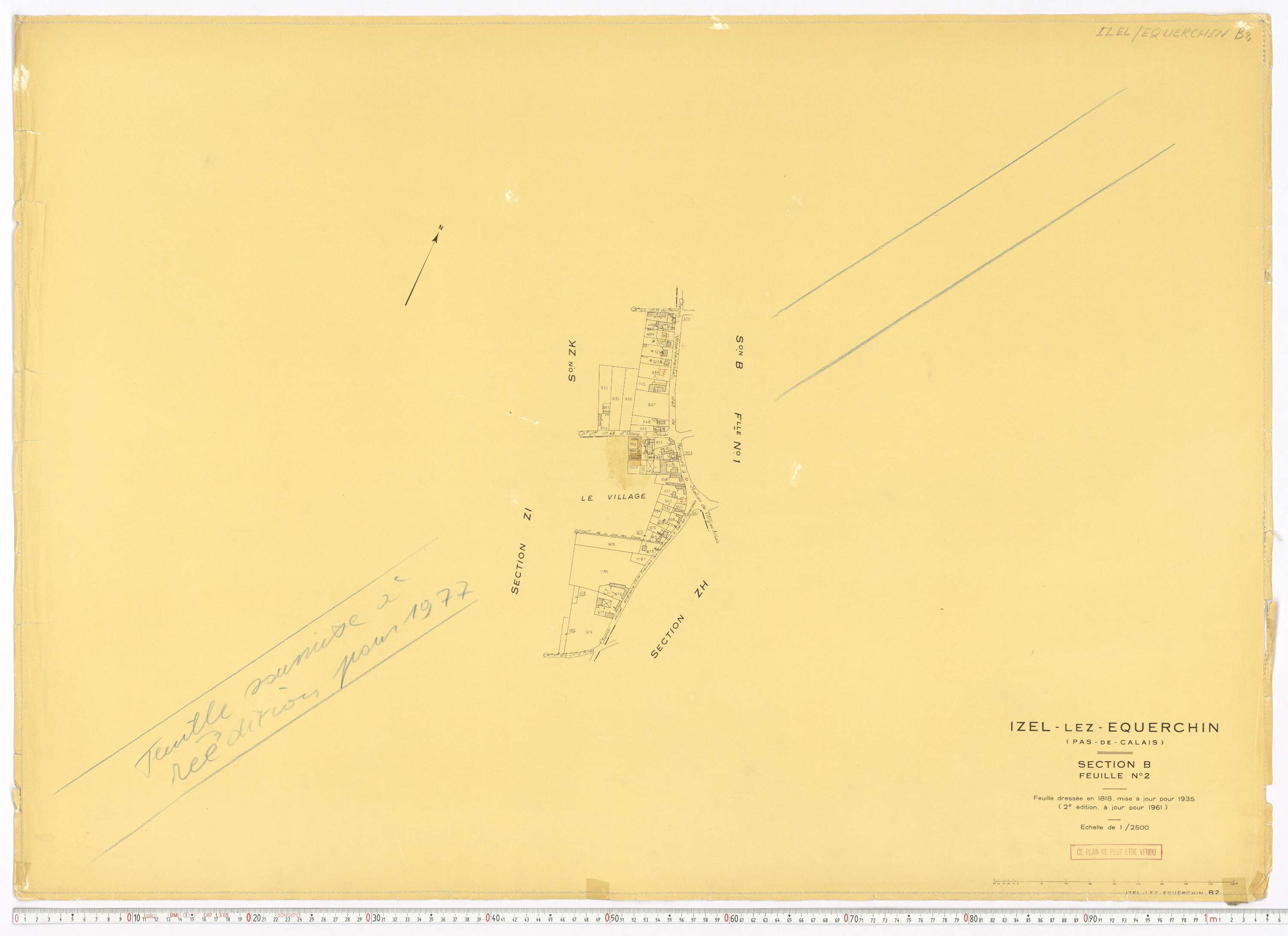 Izel-lès-Équerchin - Section B, feuille 2.