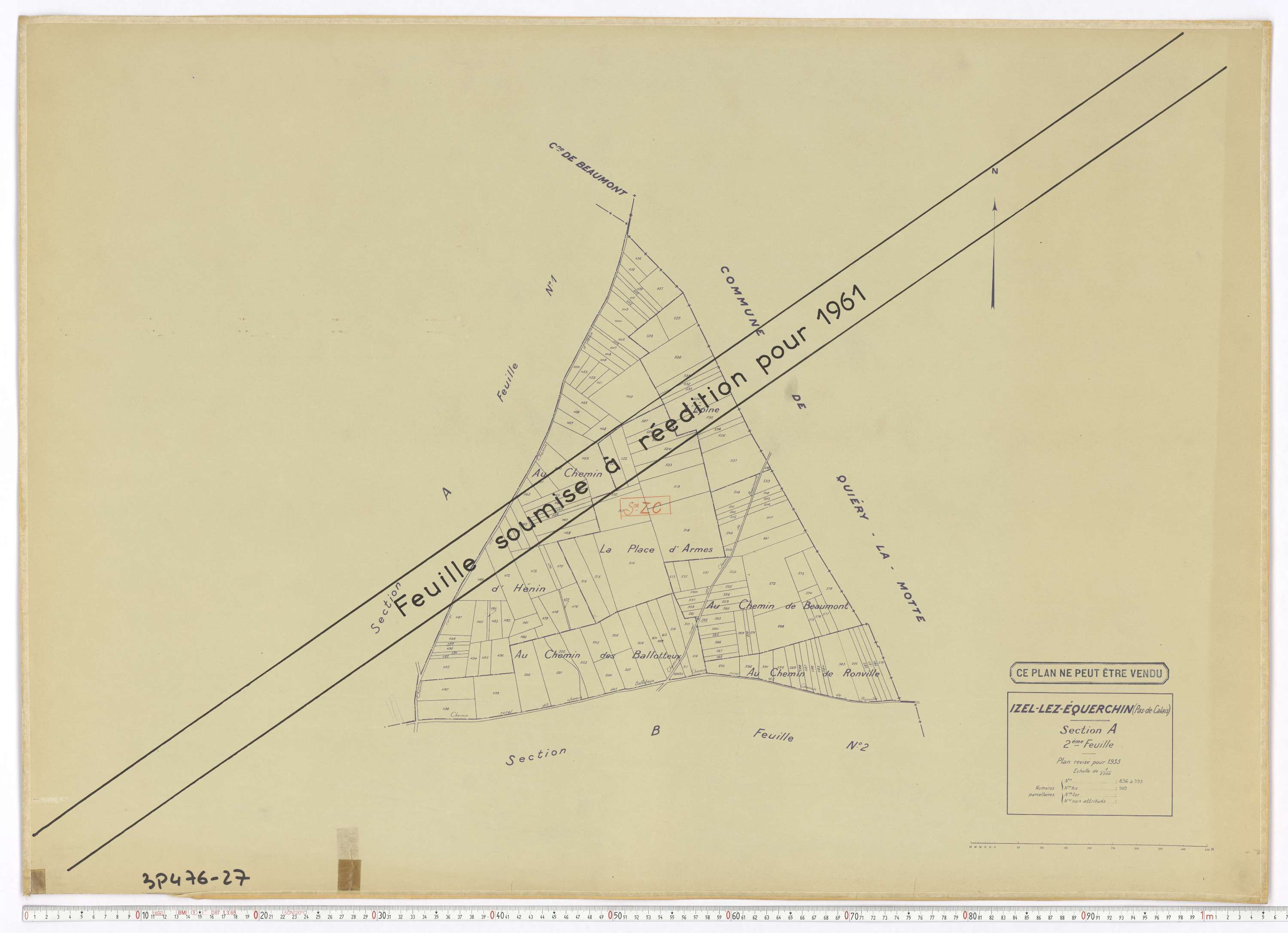 Izel-lès-Équerchin - Section A, feuille 2.