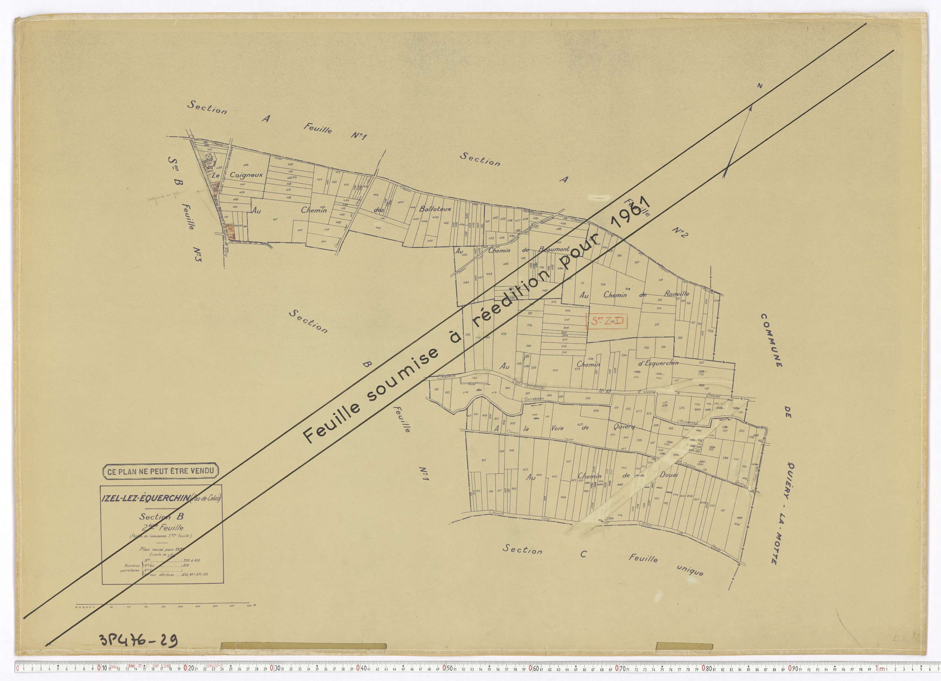 Izel-lès-Équerchin - Section B, feuille 2.