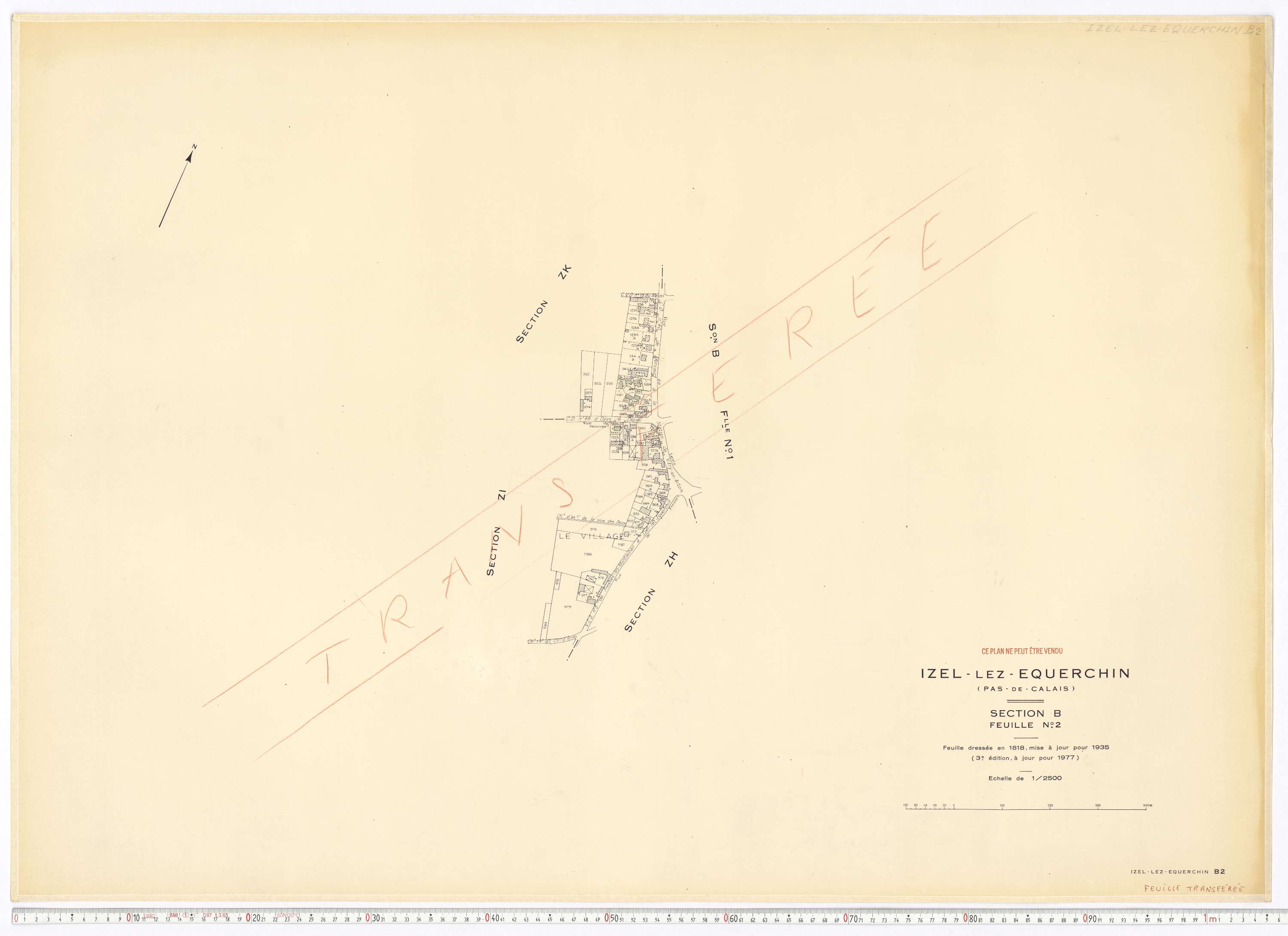 Izel-lès-Équerchin - Section B, feuille 2.