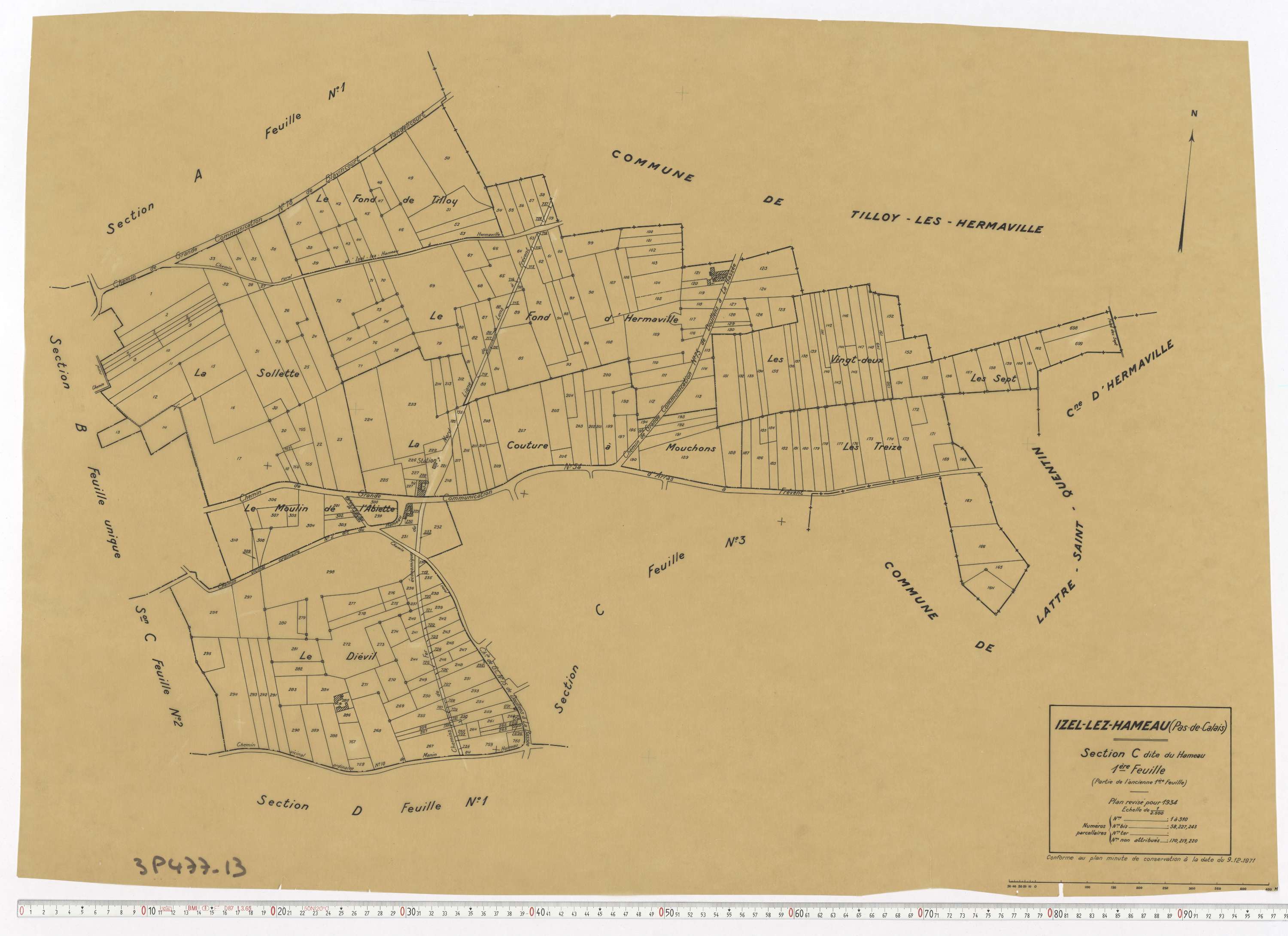 Izel-lès-Hameau - Section C, feuille 1.