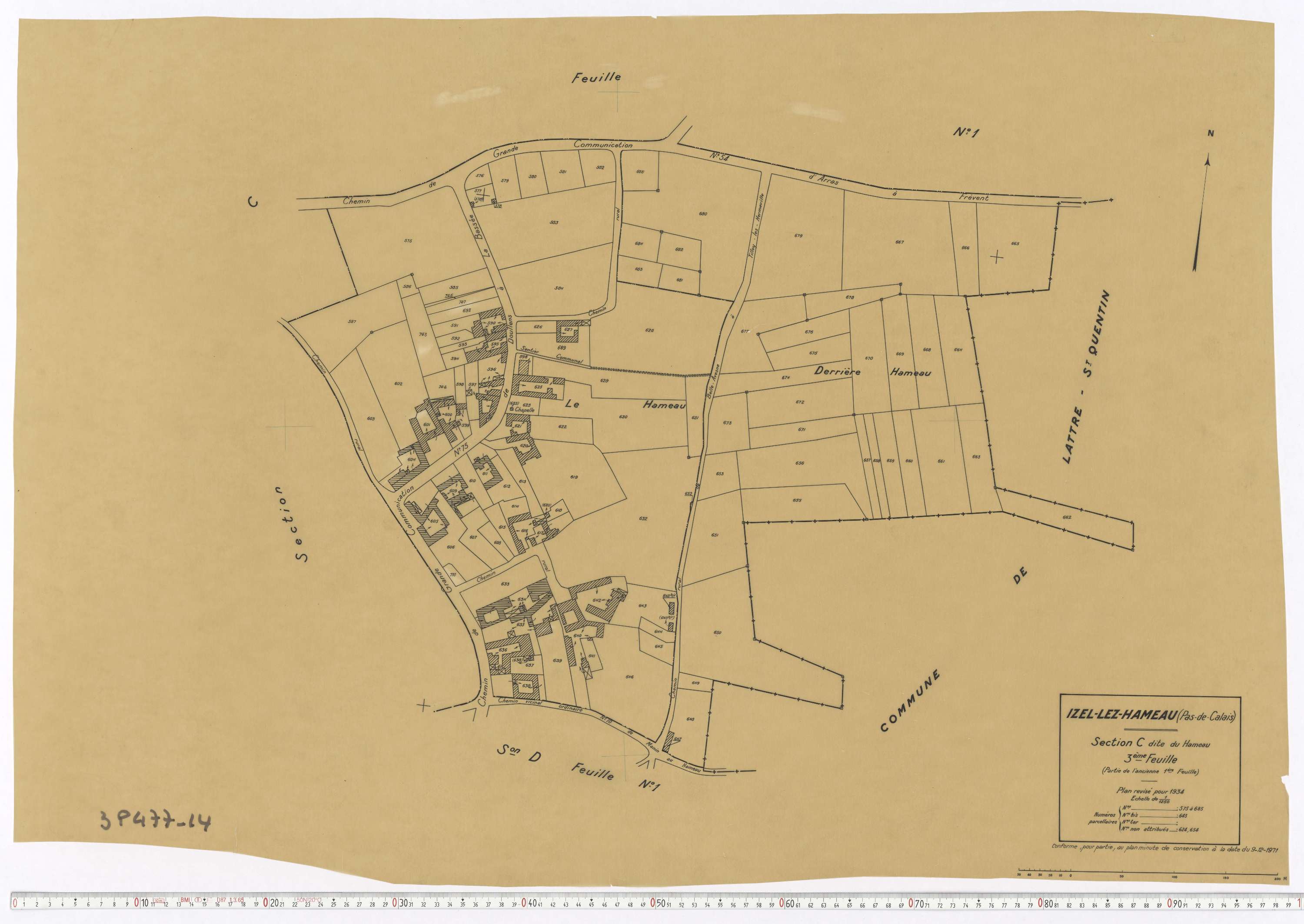Izel-lès-Hameau - Section C, feuille 3.