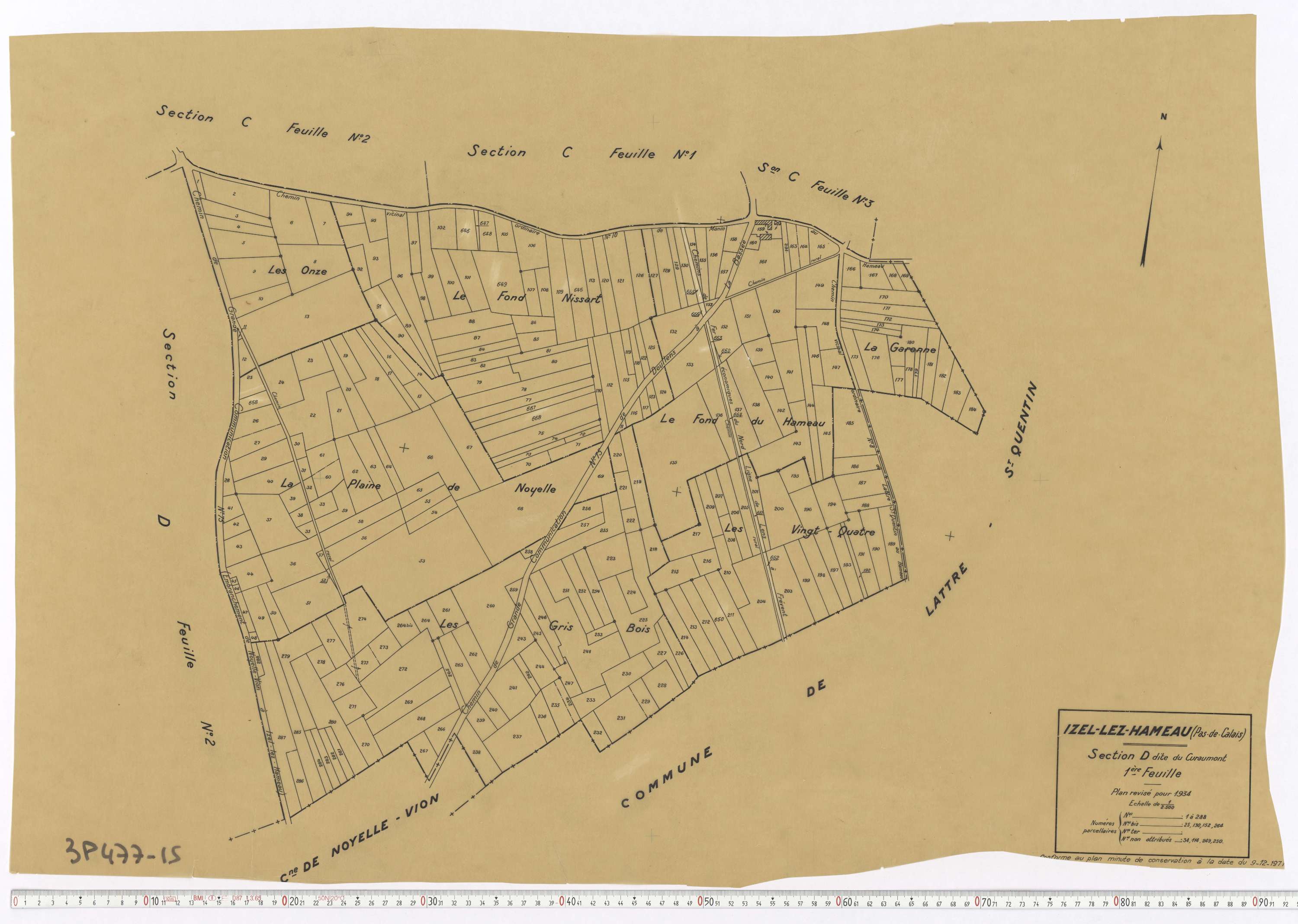 Izel-lès-Hameau - Section D, feuille 1.