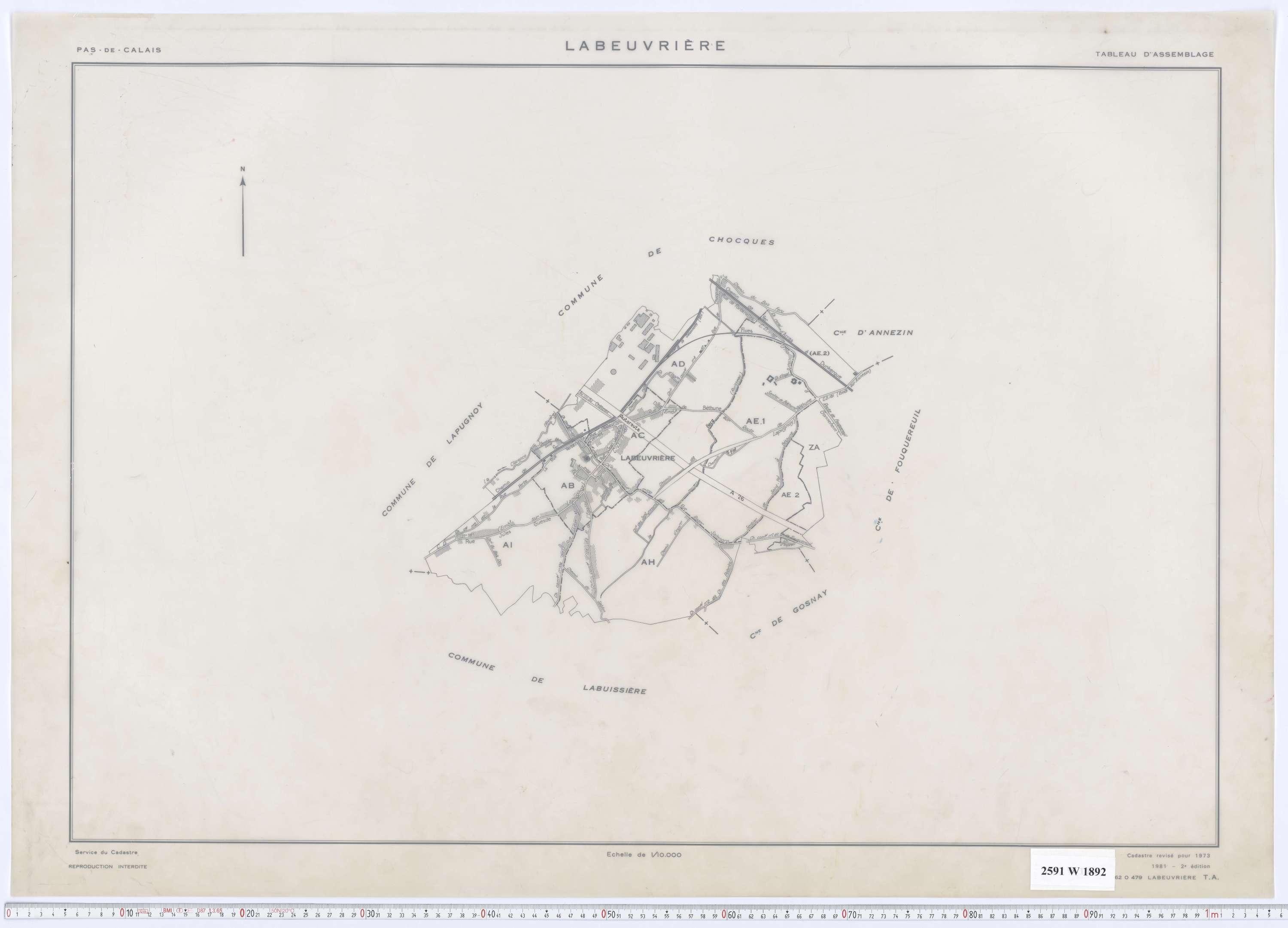 Labeuvrière - Tableau d'assemblage.