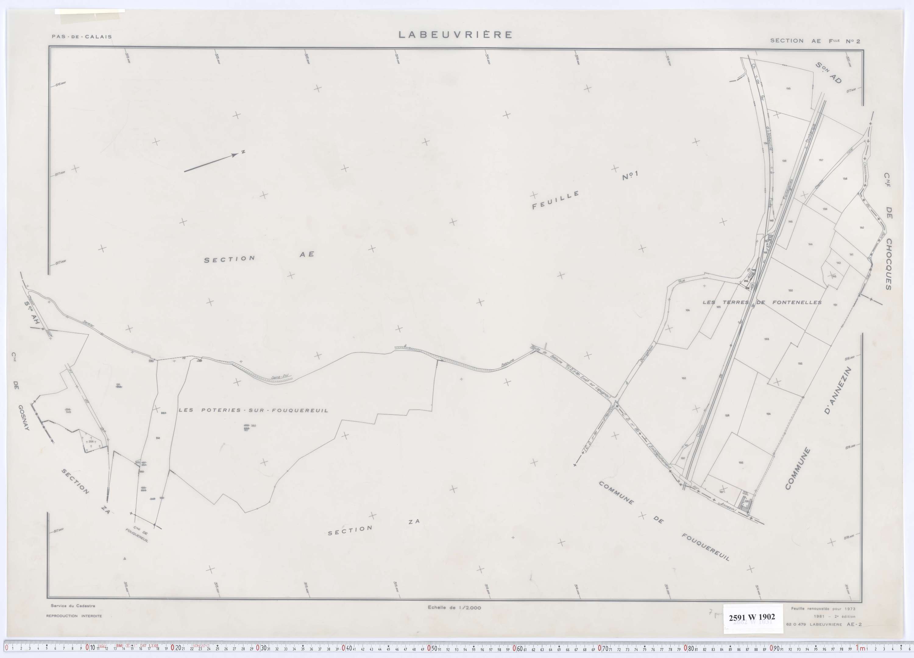 Labeuvrière - Section AE, feuille 2.
