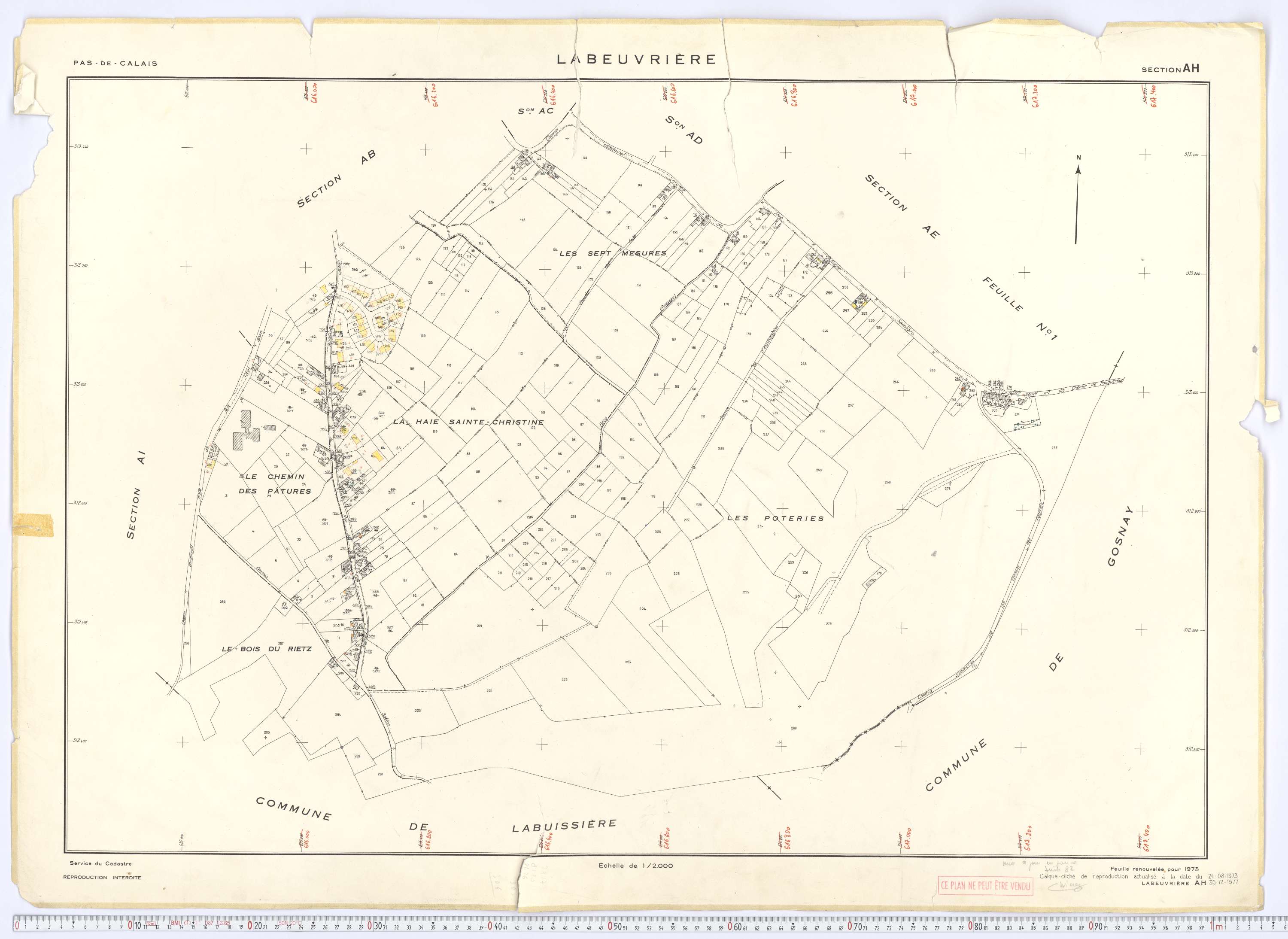 Labeuvrière - Section AH.
