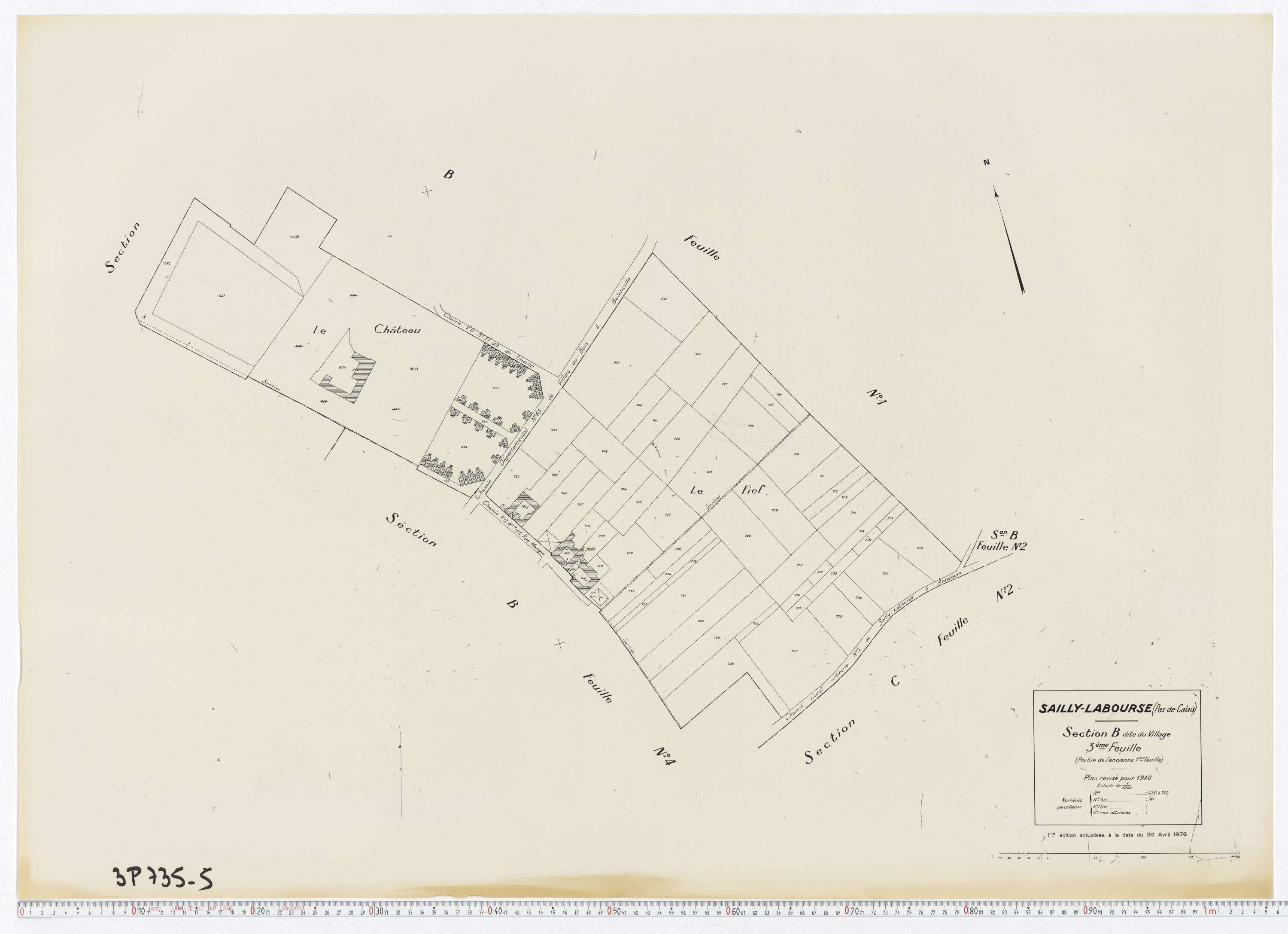 Labourse - Section B, feuille 3.