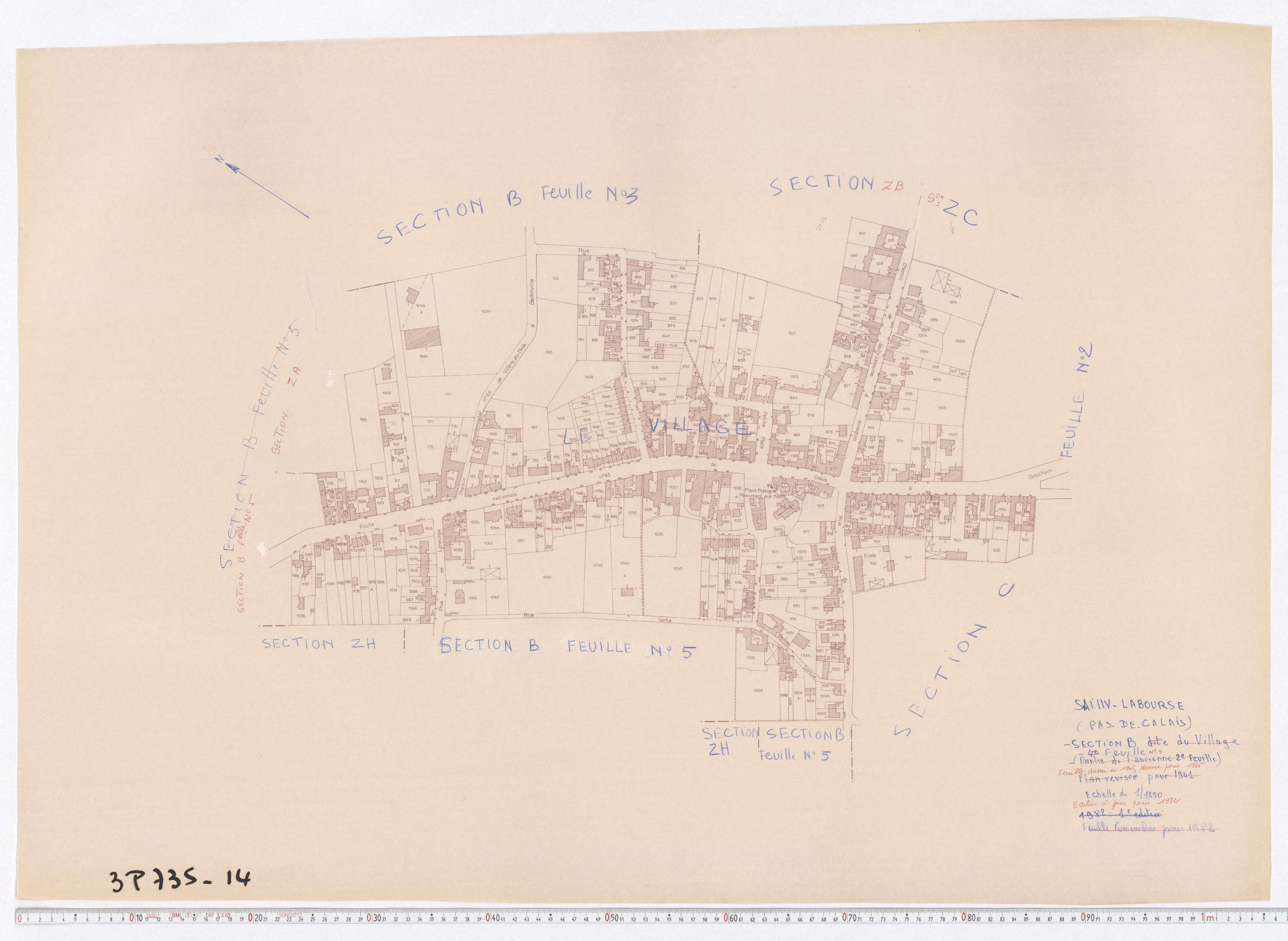Labourse - Section B, feuille 4.