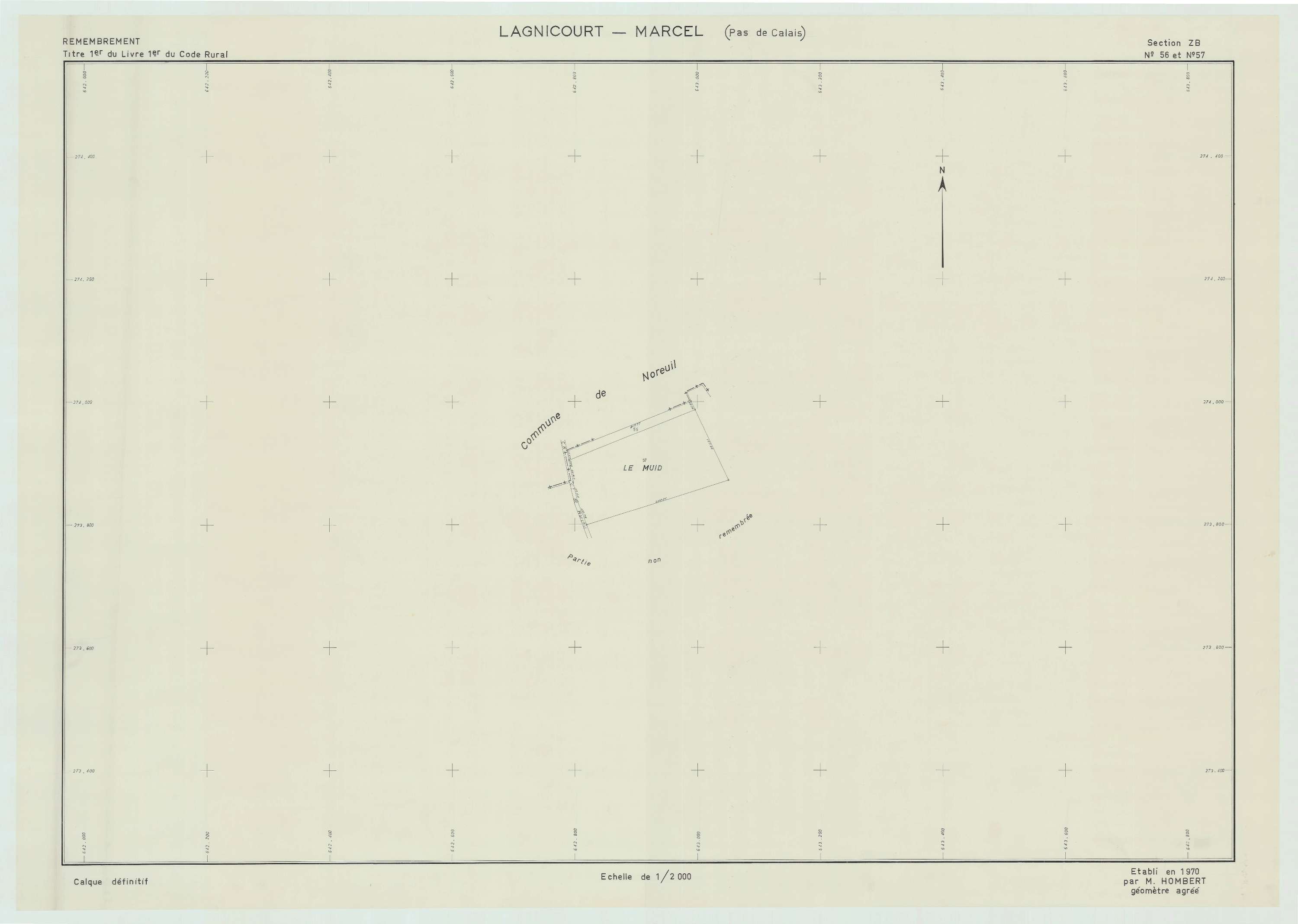 Lagnicourt-Marcel - Plan de remembrement : section ZB.
