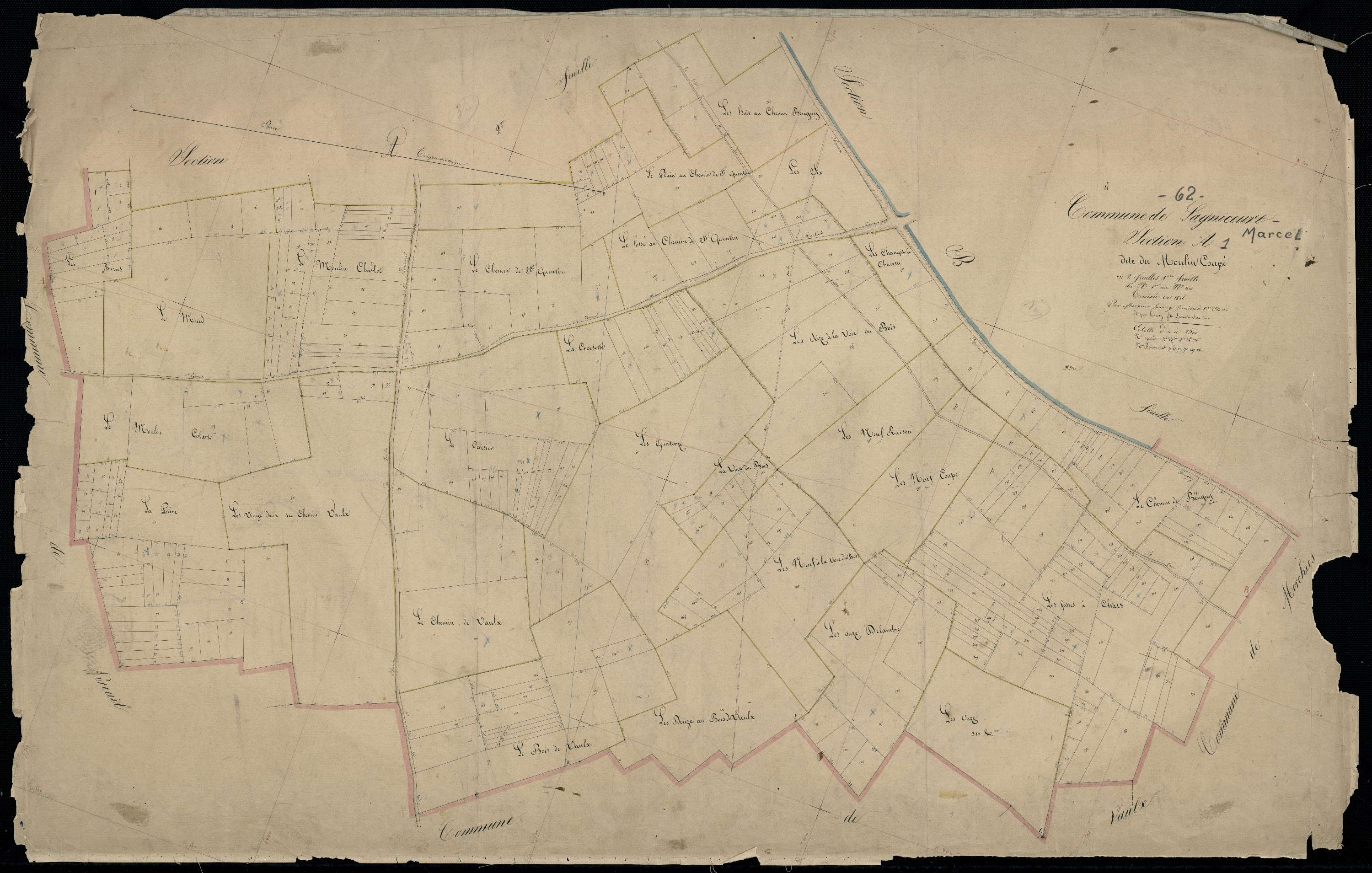 Lagnicourt-Marcel - Section A, 1re feuille