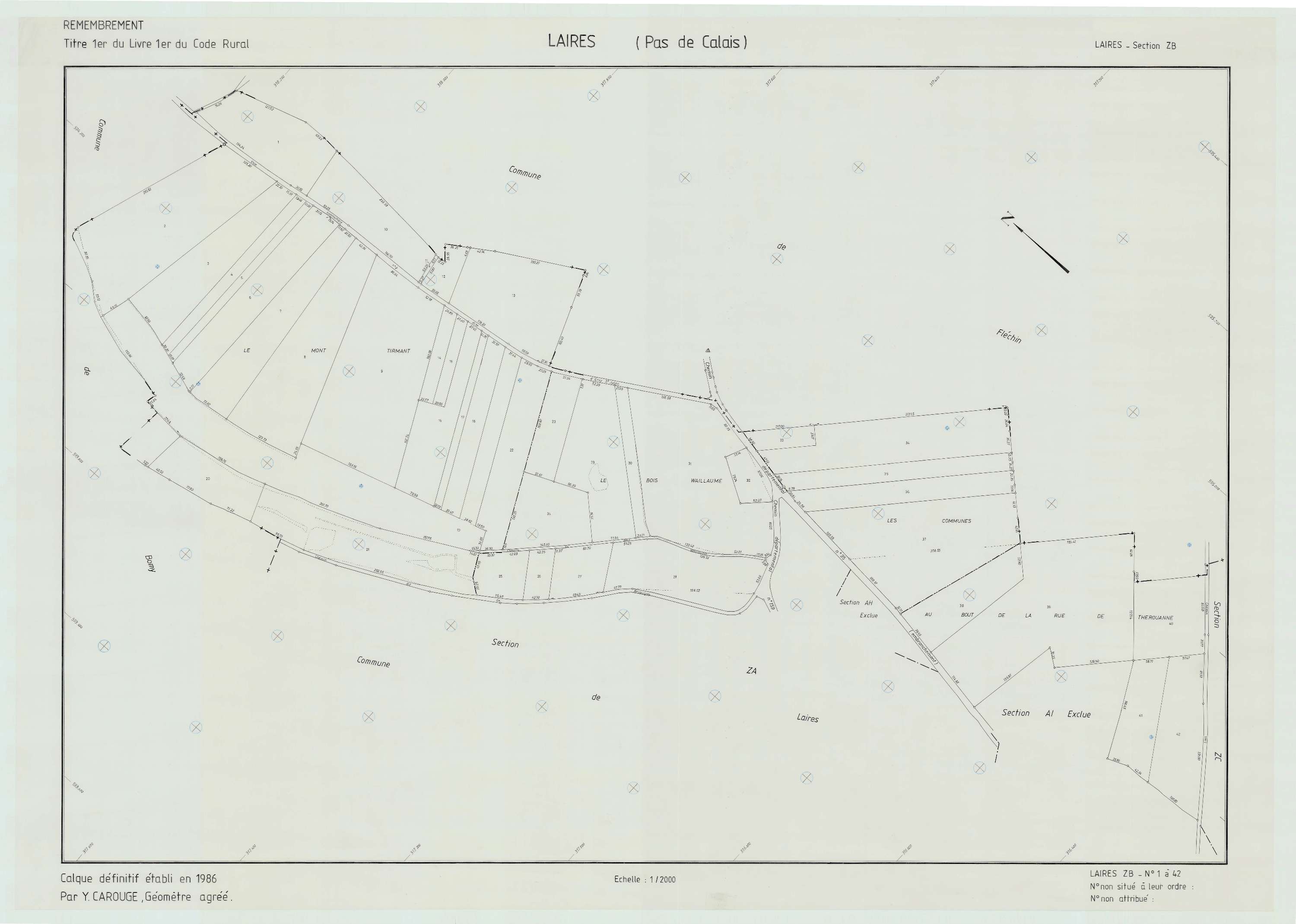 Laires - Plan de remembrement : section ZB.