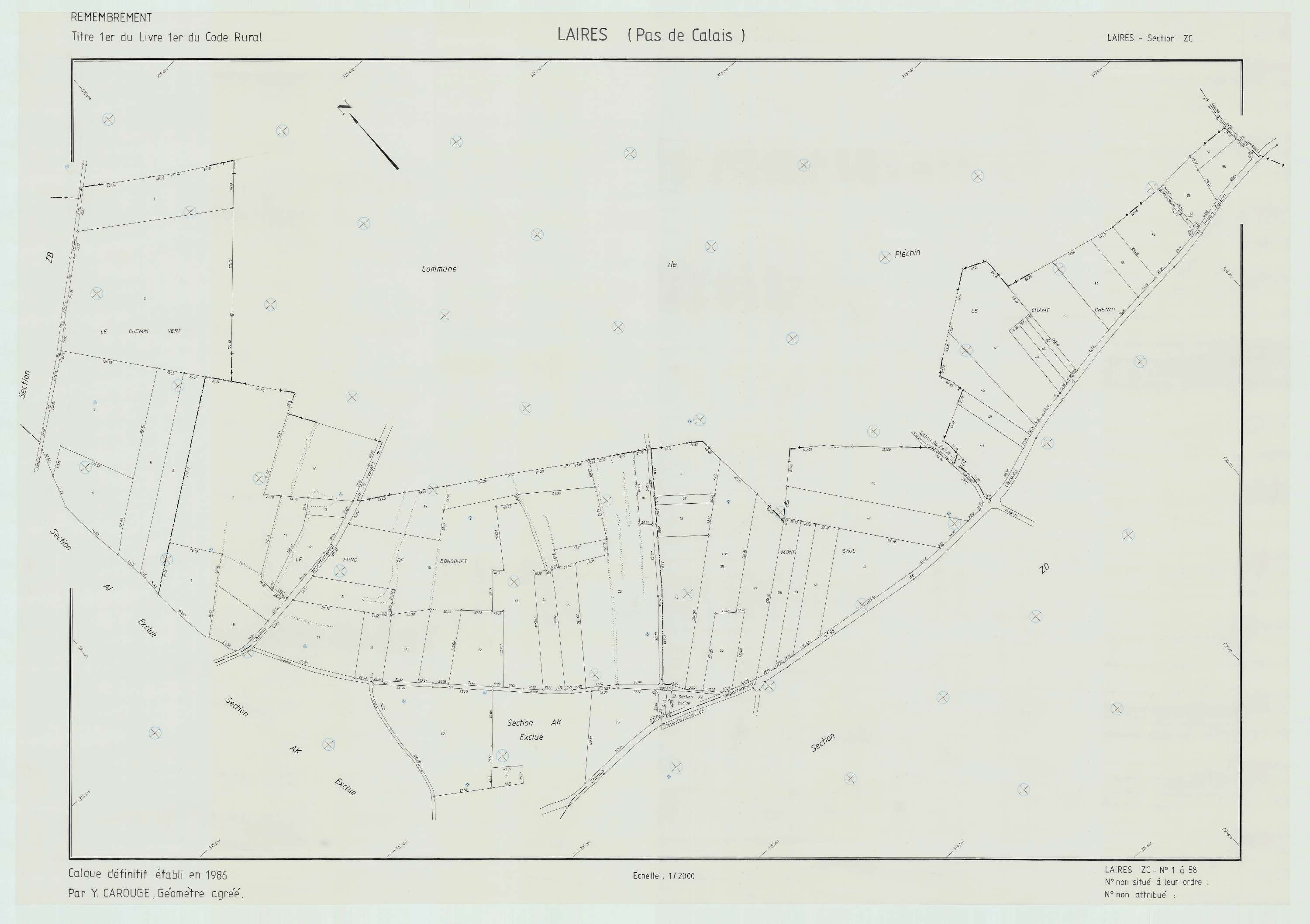 Laires - Plan de remembrement : section ZC.