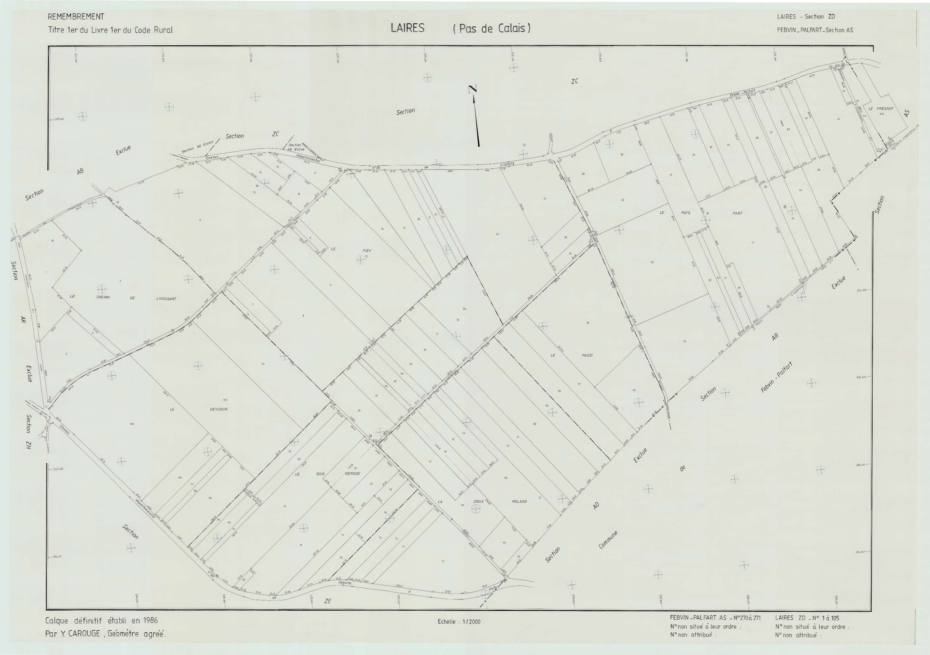 Laires - Plan de remembrement : section ZD.