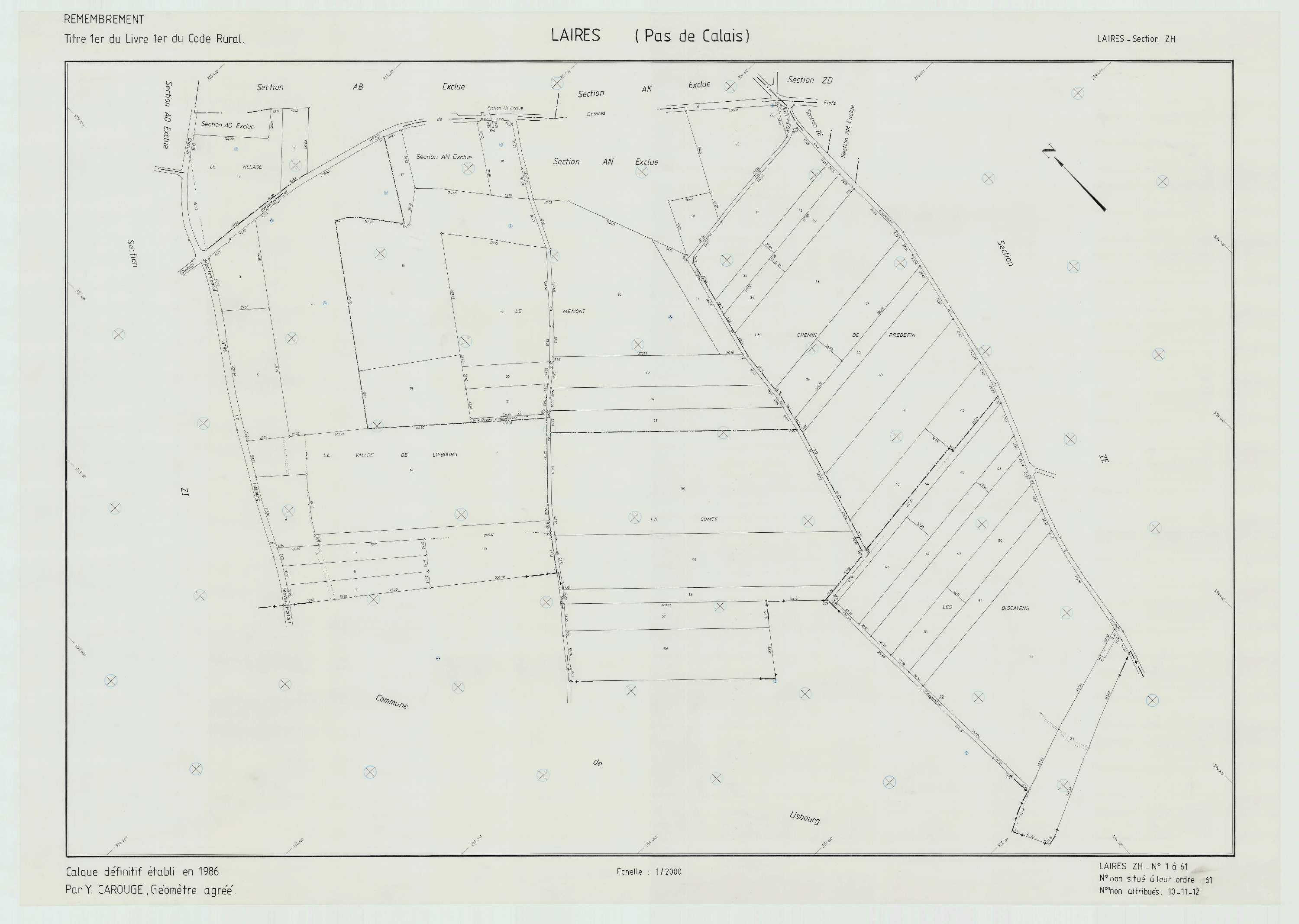 Laires - Plan de remembrement : section ZH.