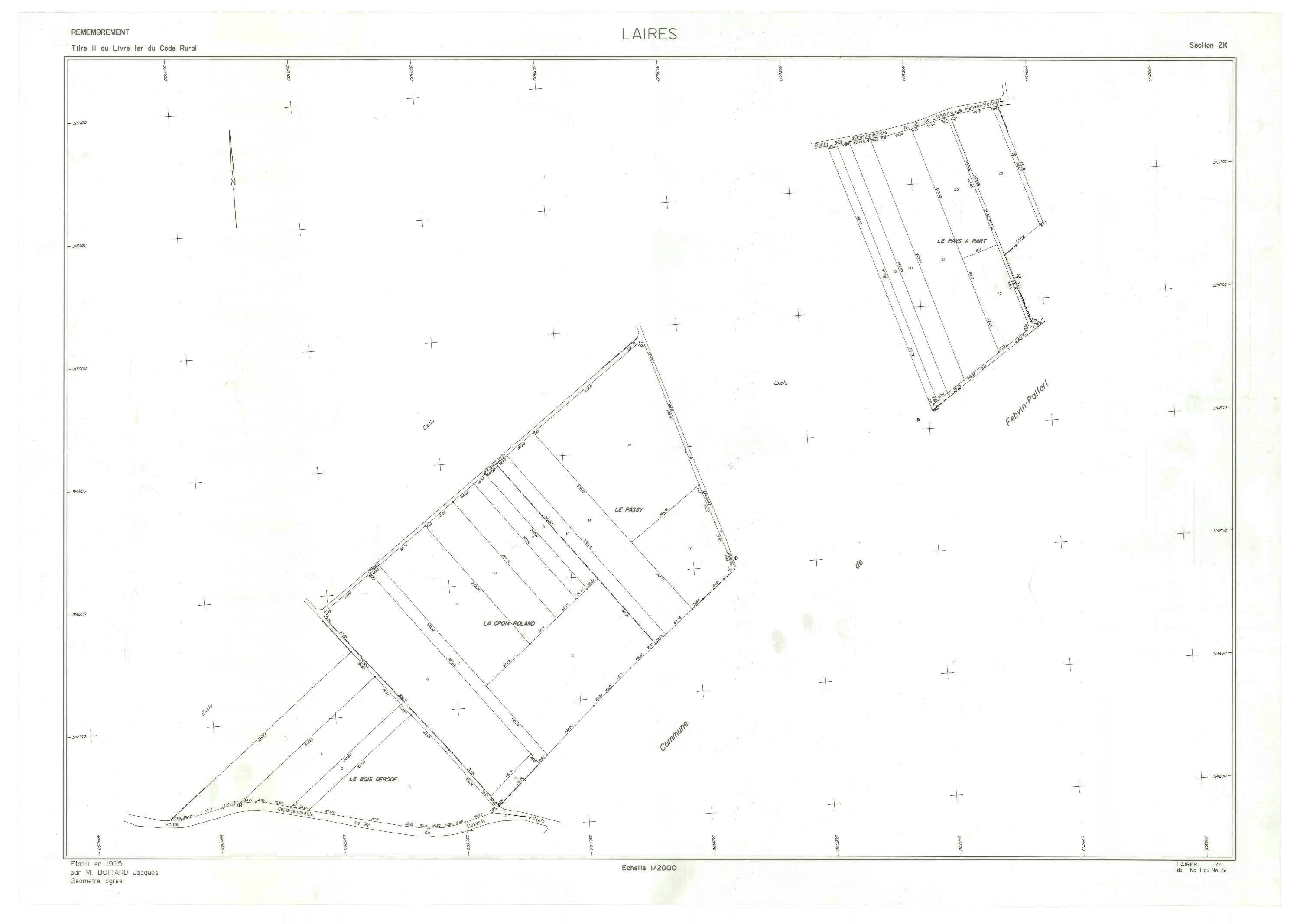Laires - Plan de remembrement : section ZK.