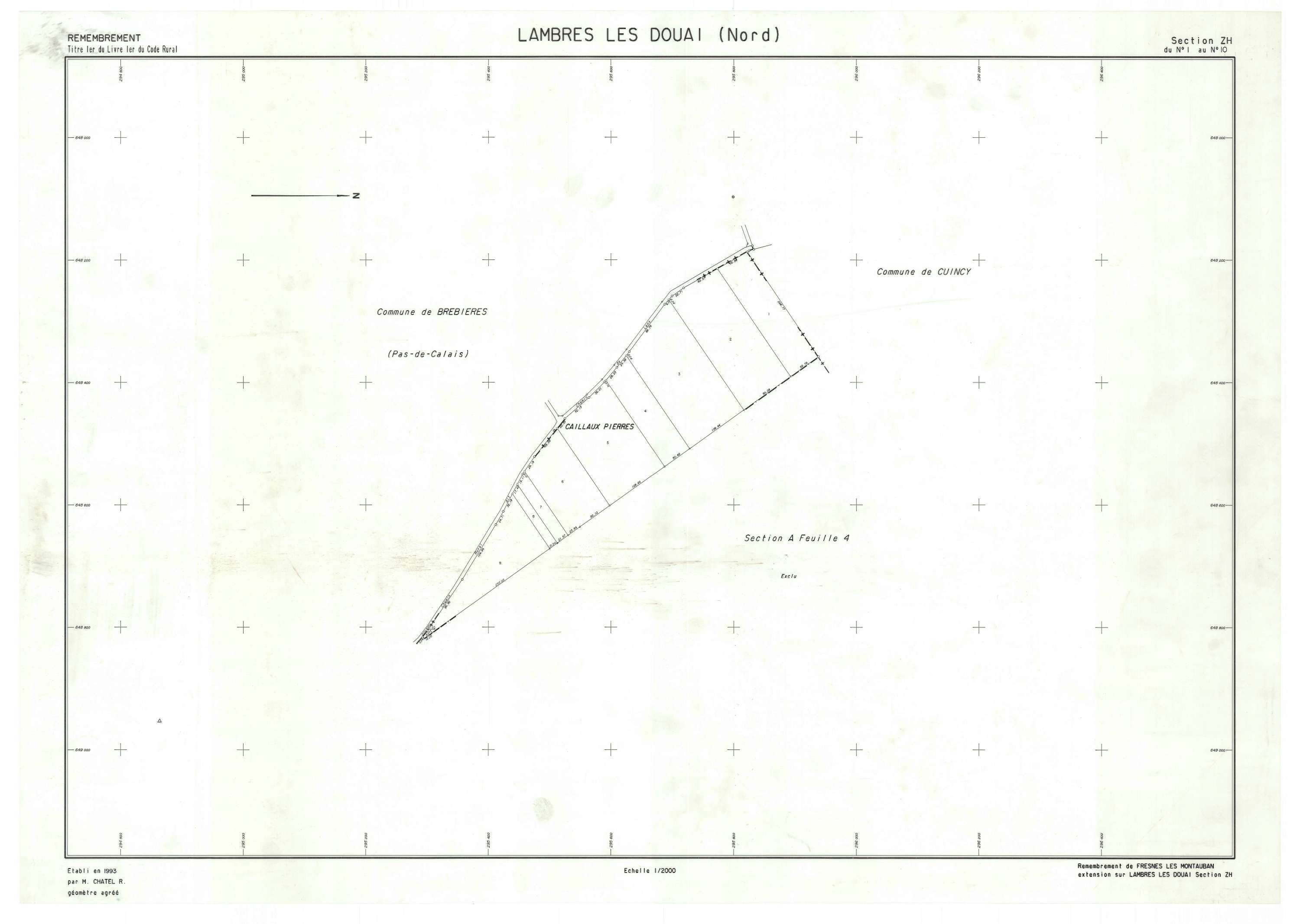Lambres - Plan de remembrement : section ZH.