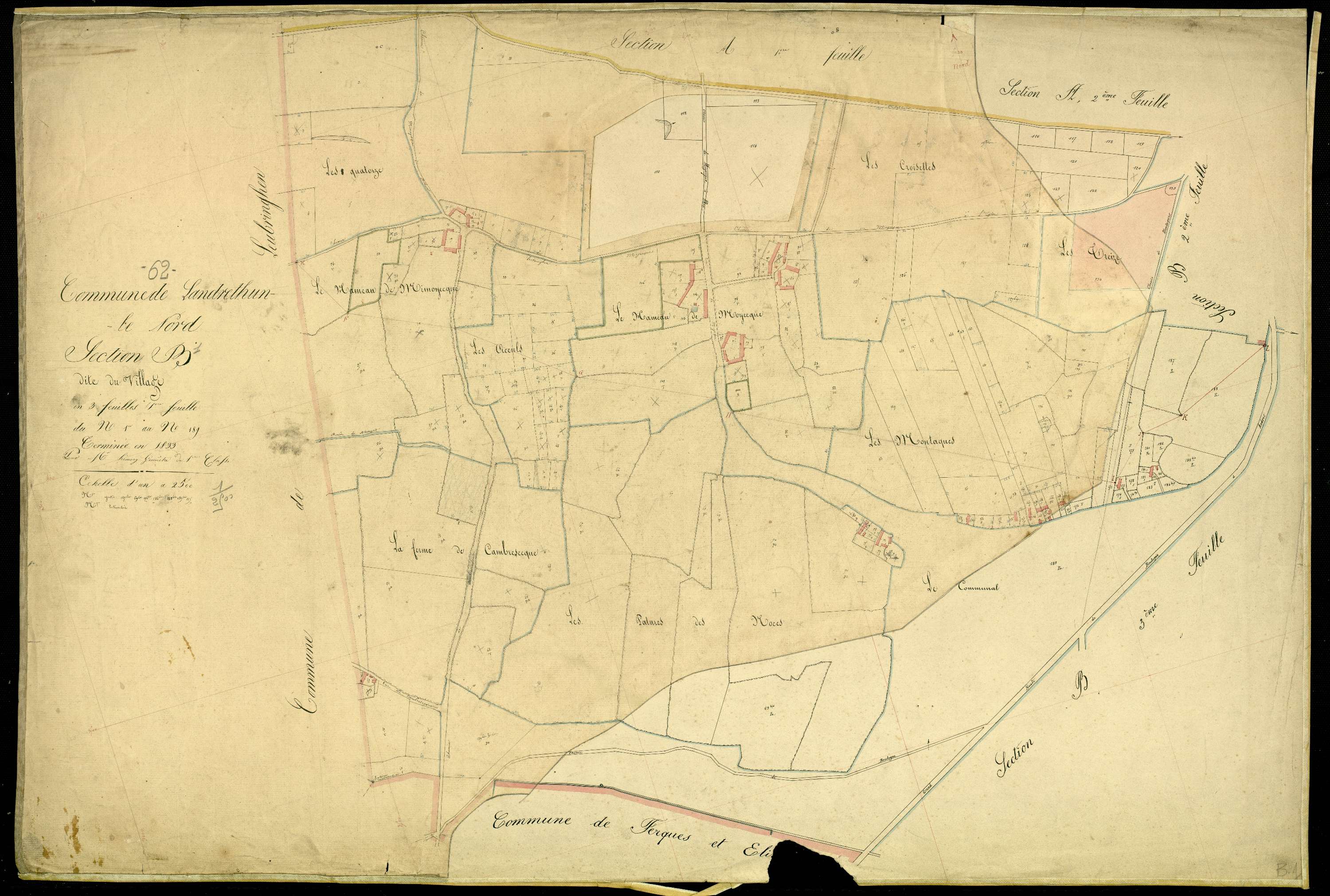 Landrethun-le-Nord - Section B, 1re feuille