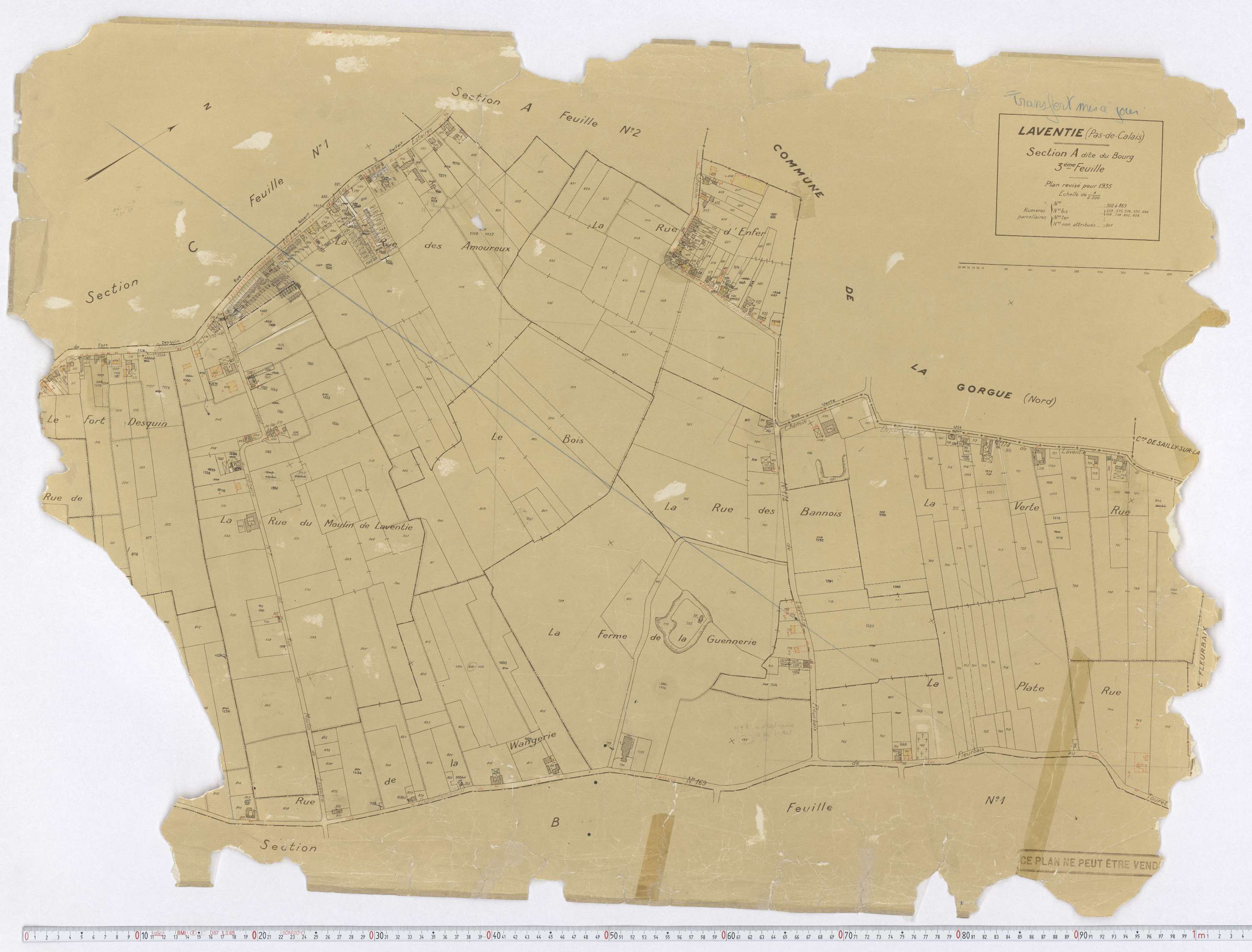 Laventie - Section A, feuille 3.