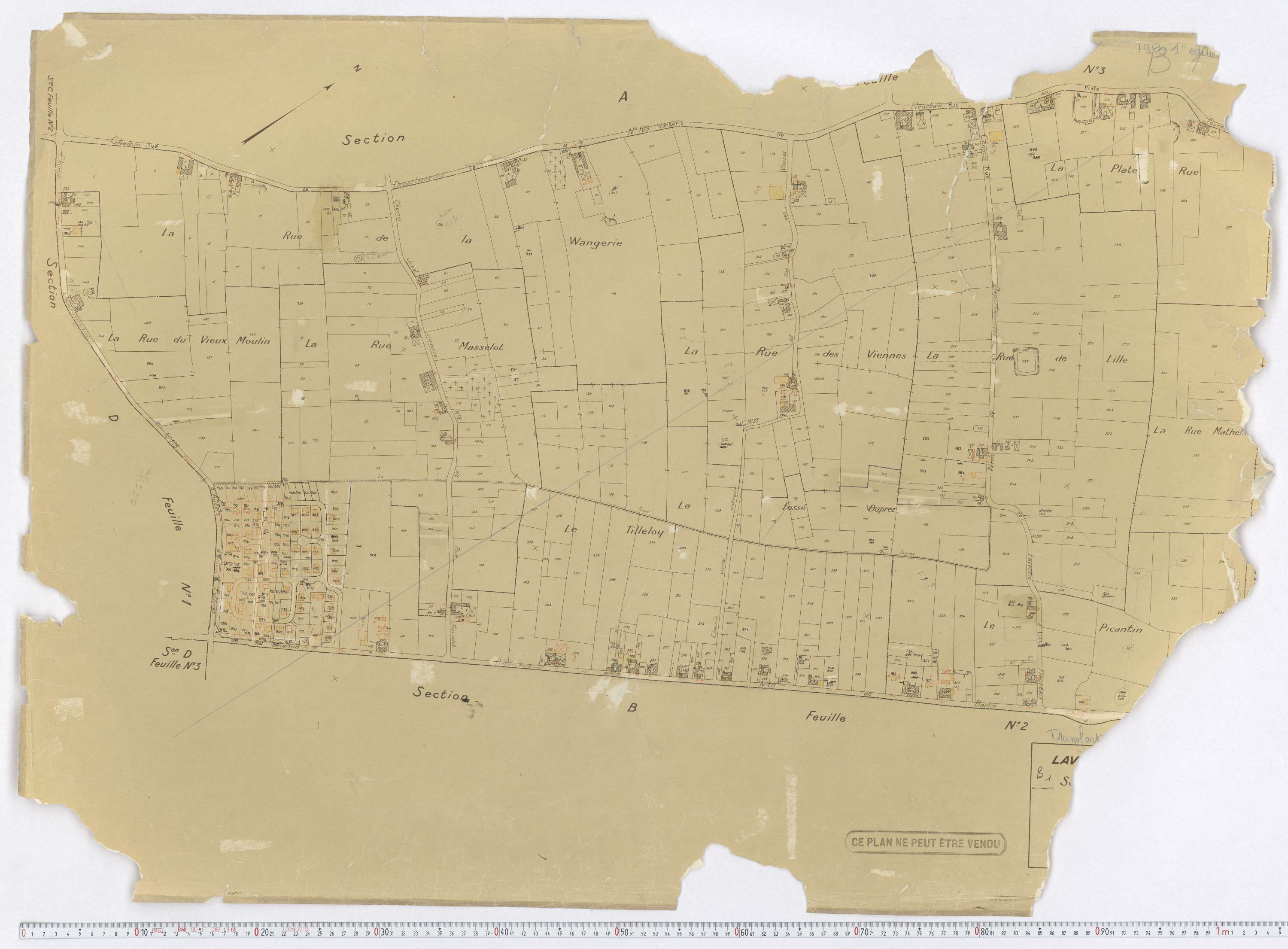 Laventie - Section B, feuille 1.