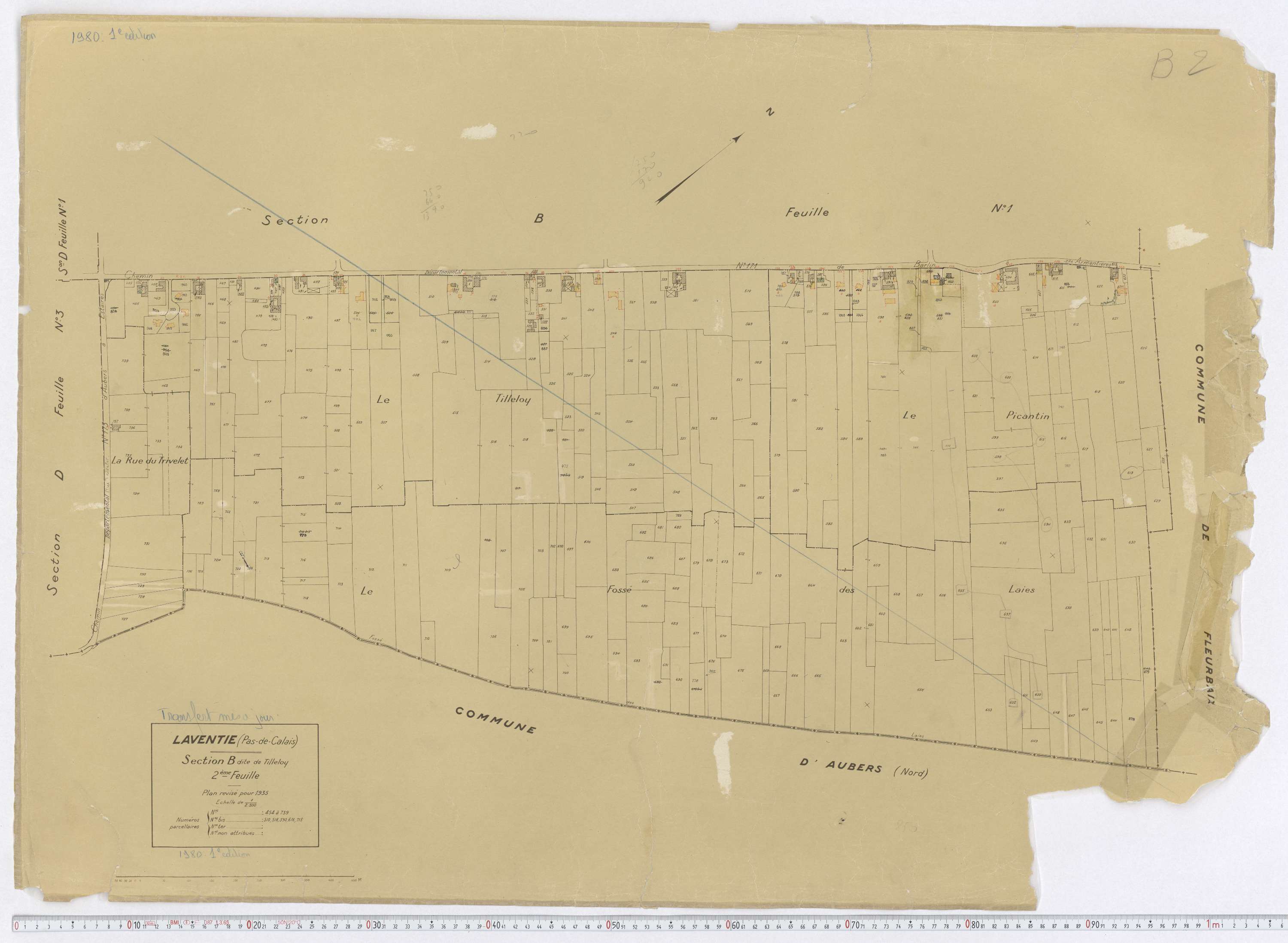 Laventie - Section B, feuille 2.